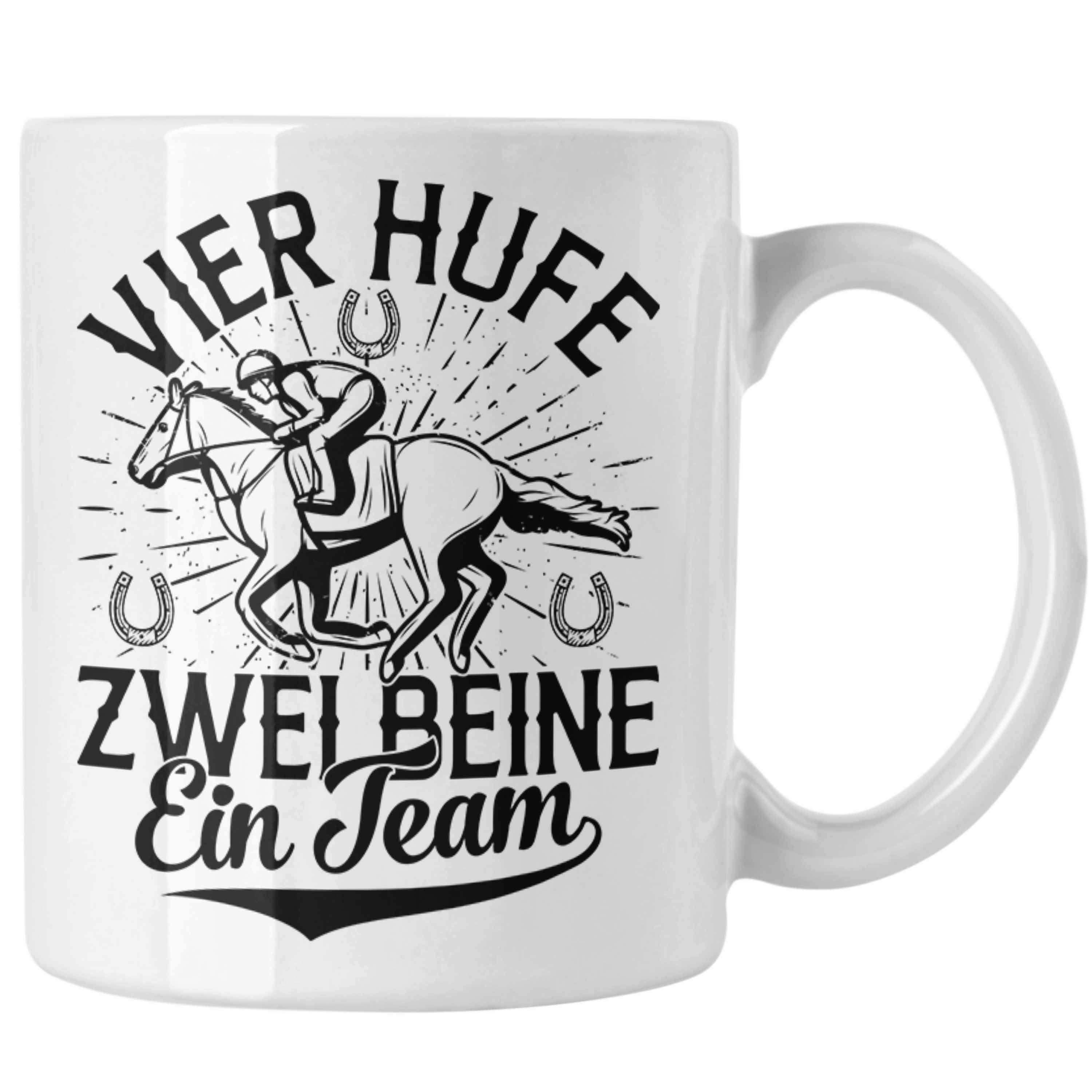 Trendation Tasse Reiterin Tasse Spruch Geschenk Pferde-Liebhaberin Geschenkidee Mädchen Weiss