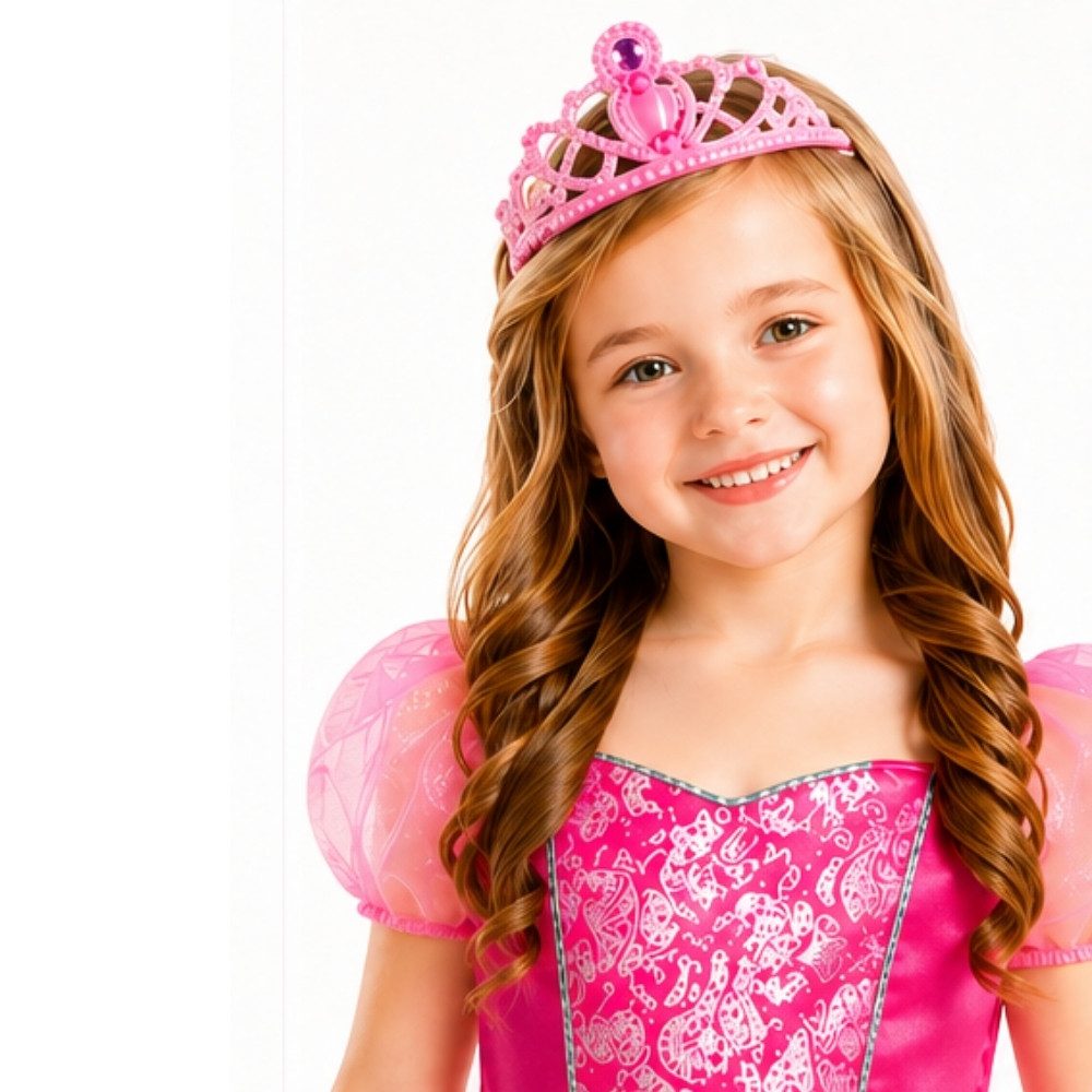 Kaiser24 Prinzessin-Kostüm Prinzessin Kostüm Mädchen Pink – Kinder Kostüm Kleid mit Diadem