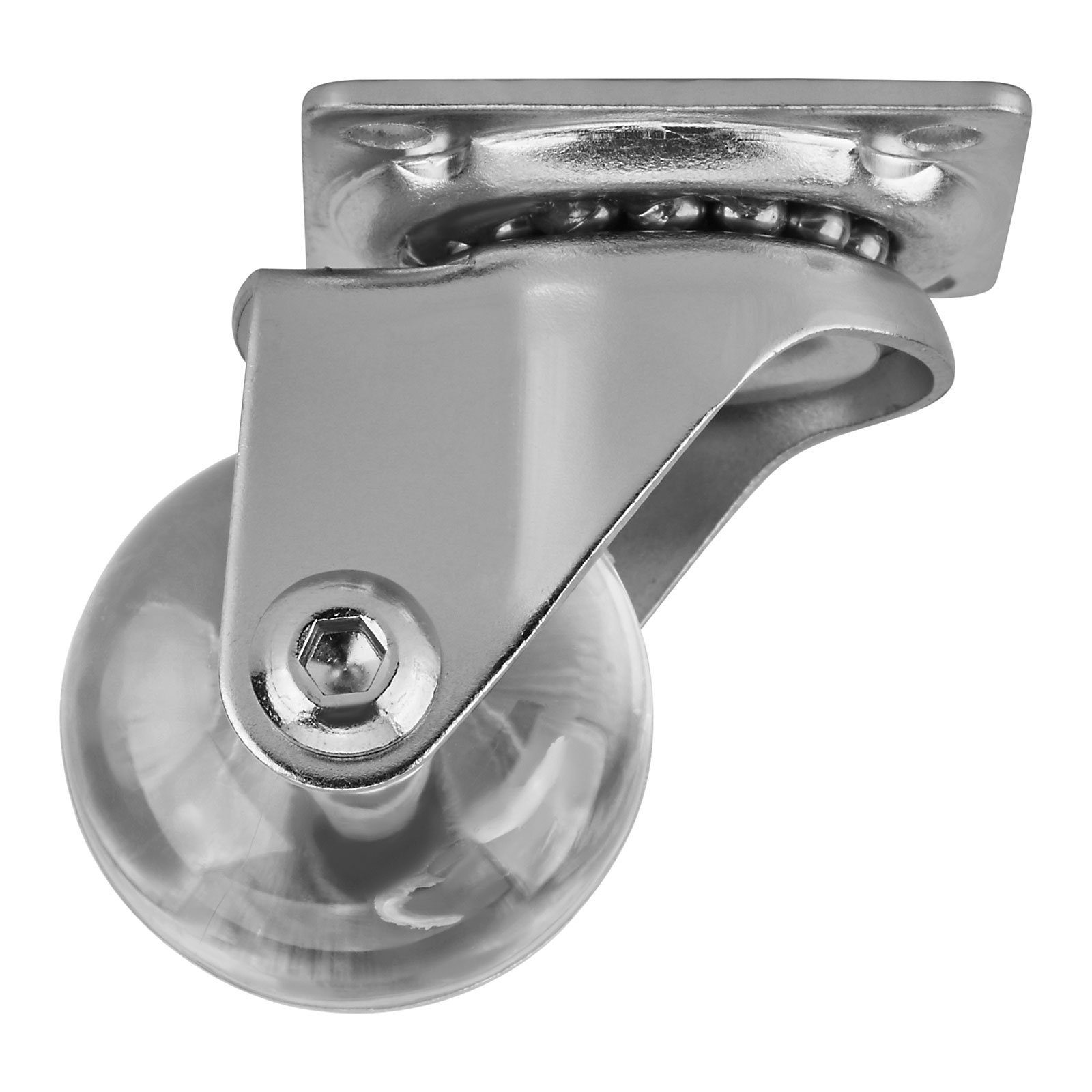 SO-TECH® Möbelrolle SWIFT, Ø 35, 50, 75 mm, belastbar bis 35 kg je Rolle, (1-St), Durchmesser 35 mm, transparent, ohne Feststeller