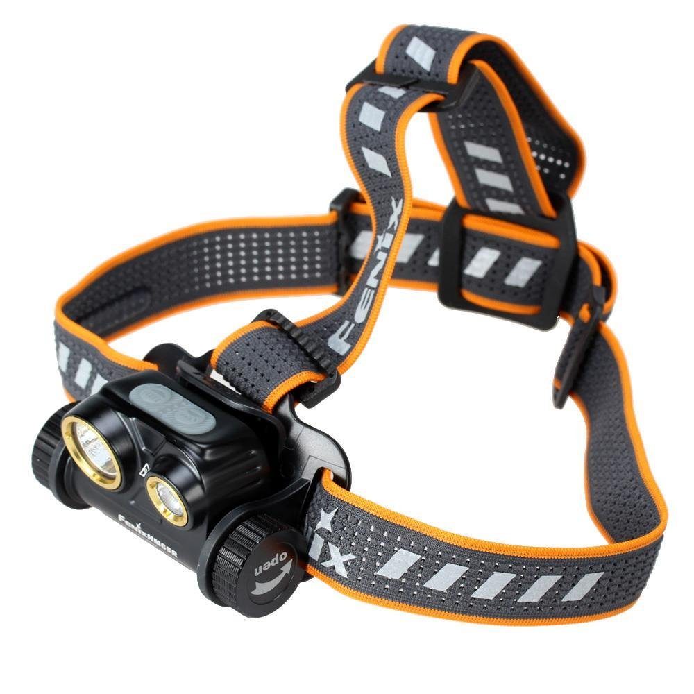 Fenix LED Stirnlampe HM65R LED Stirnlampe 1400 Lumen, Zusatzakku, Batteriecase - Sparset