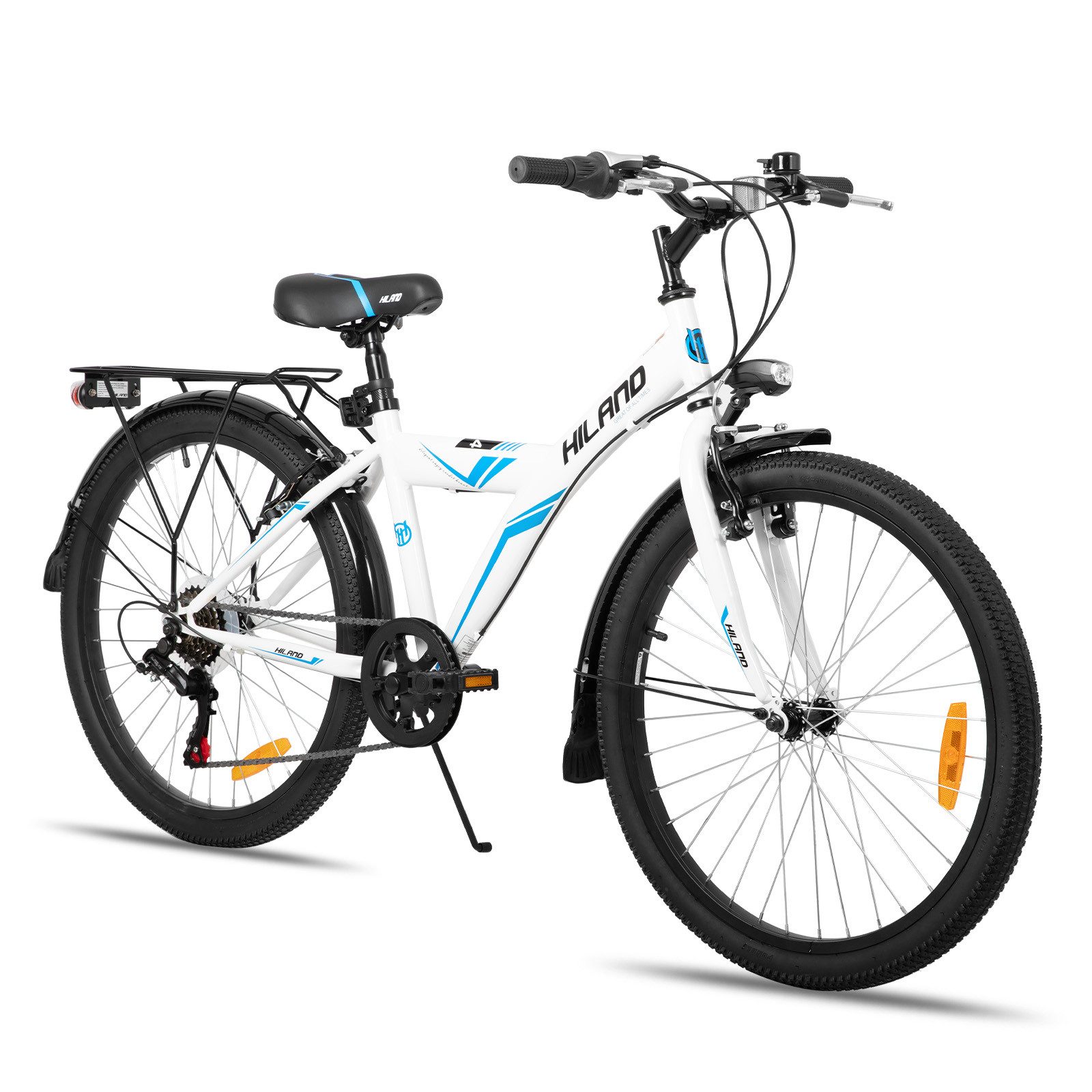 HILAND Kinderfahrrad Sentry+ 20 24 Zoll Mountainbike, MTB für Kinder Jungen Mädchen, mit 6 Gang Schaltung, Gepäckträger, Kotflügel, Fahrradklingel,V Bremse