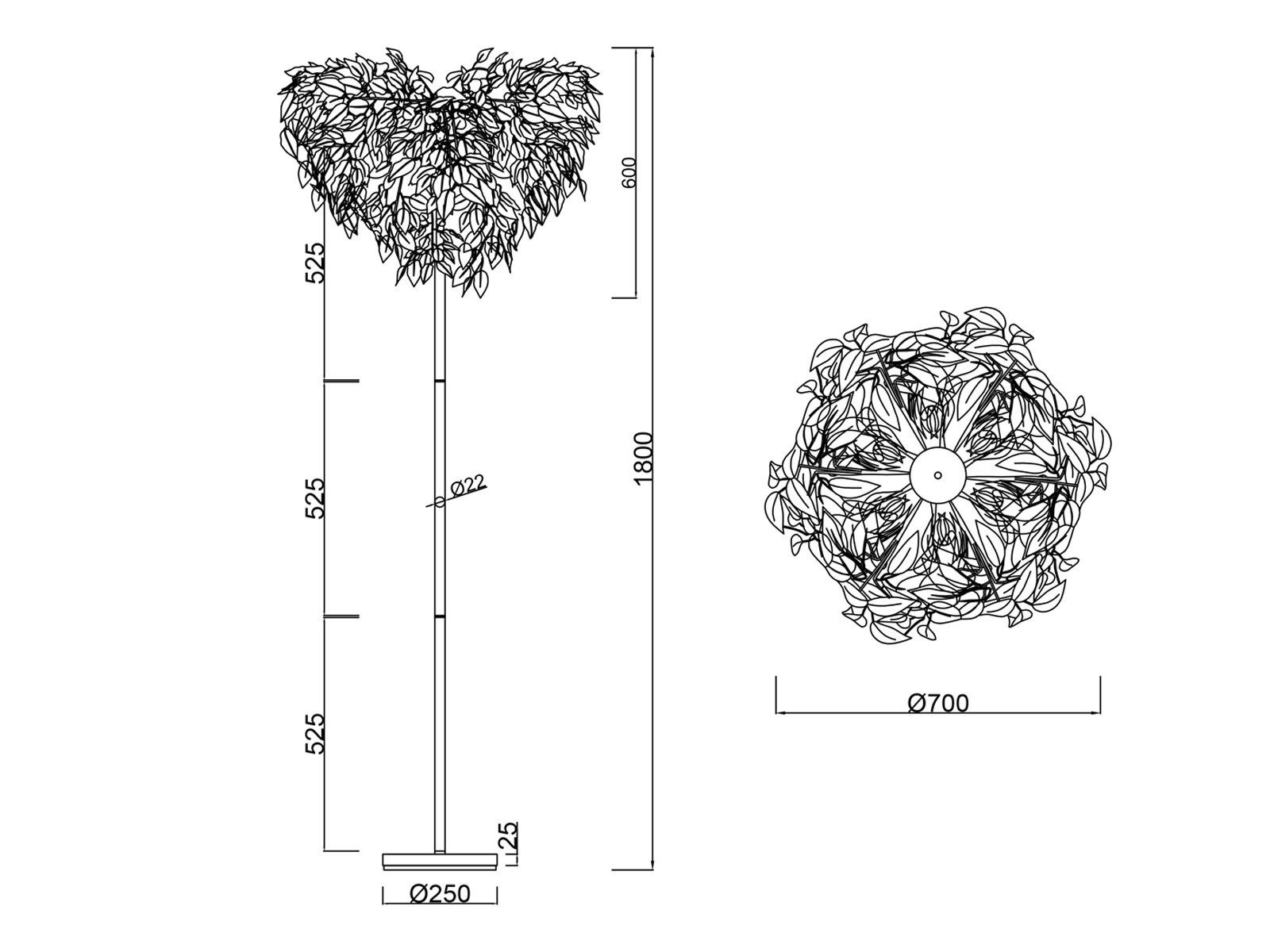 Reality Leuchten LED Stehlampe, Dimmfunktion, LED wechselbar, Warmweiß, groß-e ausgefallen-e moderne Designer-lampe skandinavisch, Höhe 180cm