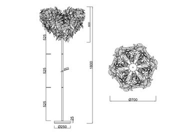 meineWunschleuchte LED Stehlampe, Dimmfunktion, LED wechselbar, Warmweiß, ausgefallene moderne Design-er skandinavisch Weiß, dimmbar Höhe 180cm