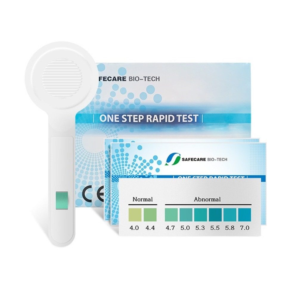 Safecare Bio-Tech Schwangerschaftstest Vaginaler pH-Test – Infektionshinweis & Schwangerschaftsvorsorge, 1 Messparameter, vaginal Test, 5-tlg., pH-Schnelltest zur Bestimmung des vaginalen pH-Werts, Schnell & diskret: Ergebnis in Sekunden, hygienischer Einmaltest