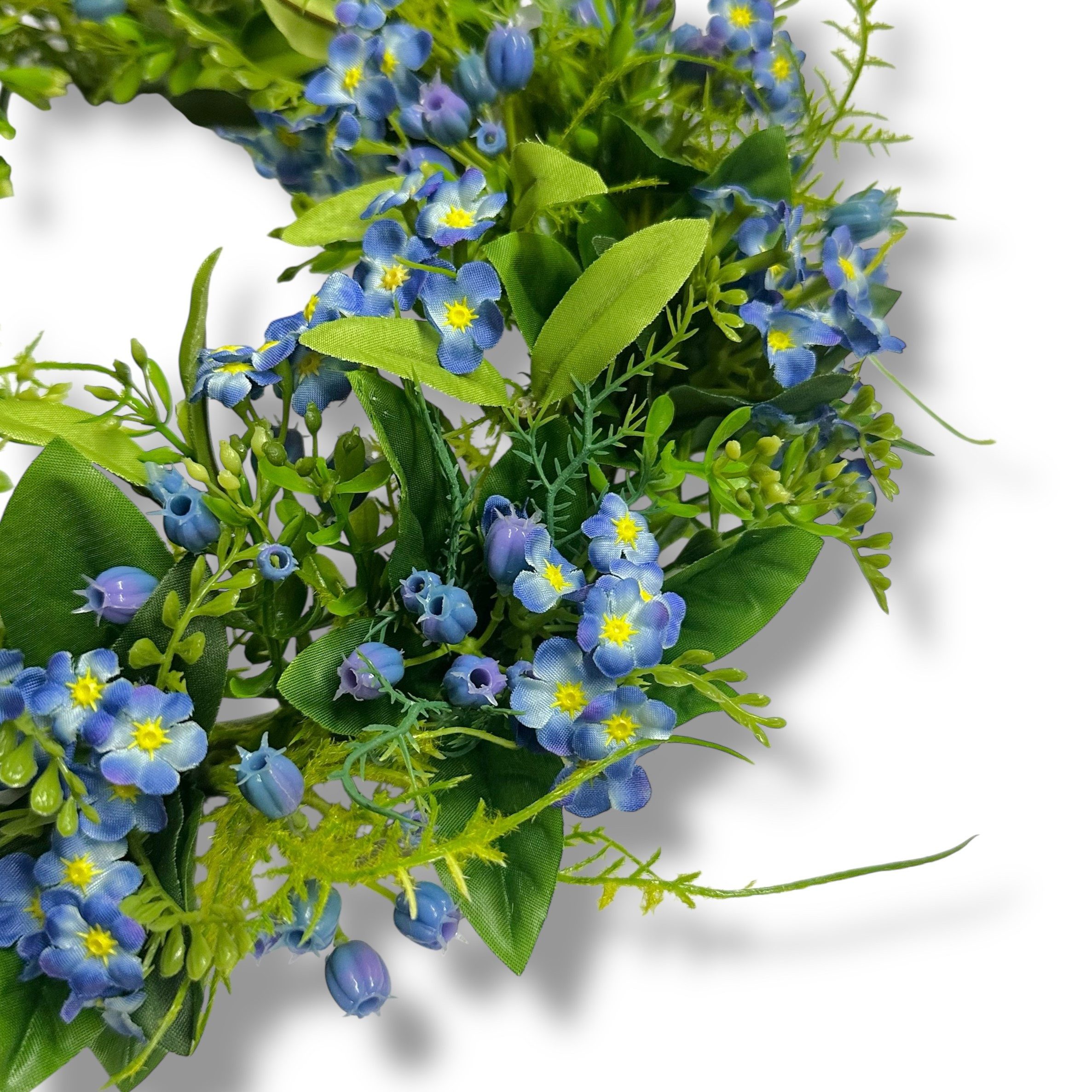 Kunstkranz Künstlicher Vergissmeinnicht-Kranz Ø 30cm, Blumenkranz Türkranz Deko, naninoa GmbH