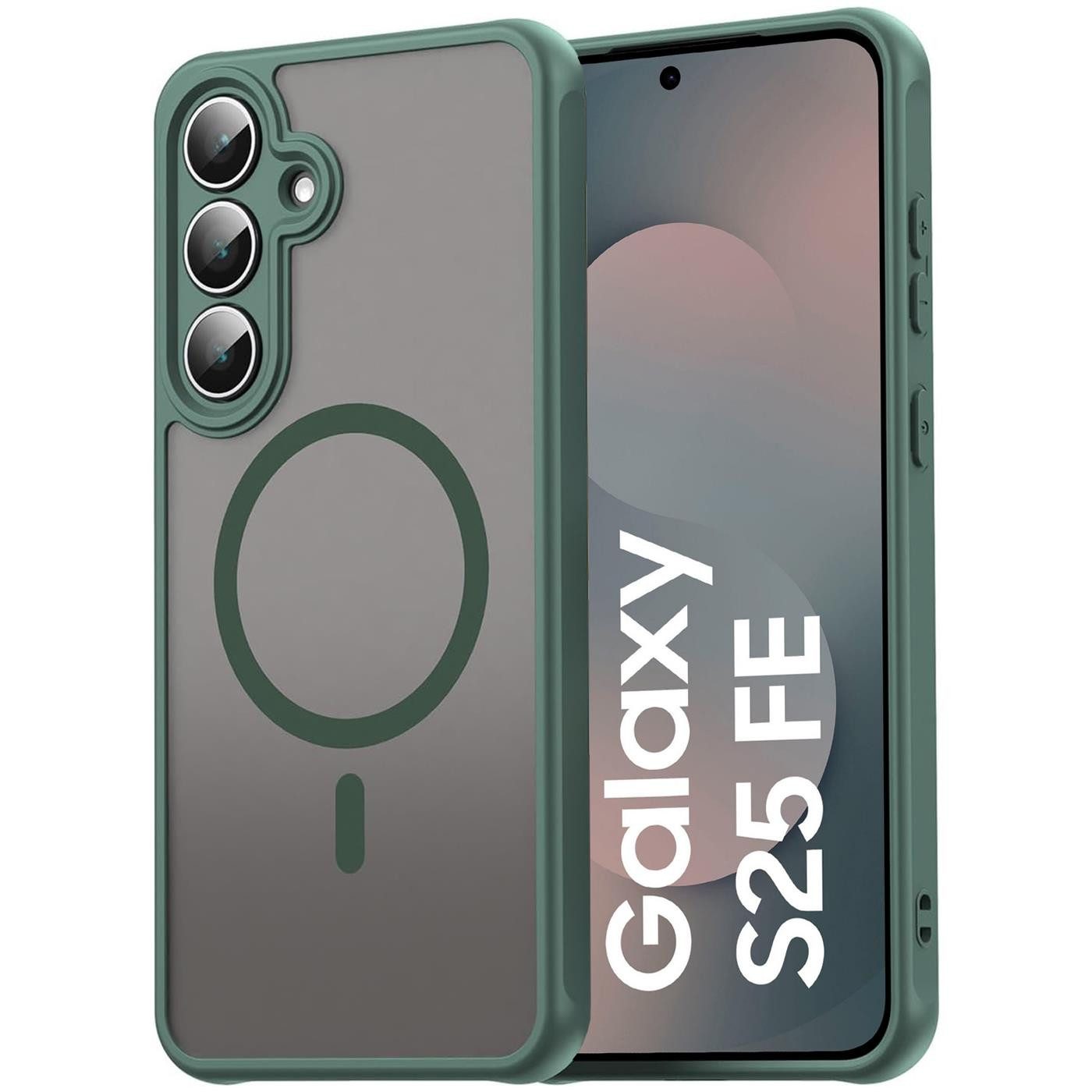 CoolGadget Handyhülle Magnet-Hülle für Samsung Galaxy S25 FE Schutzhülle magnetisch 6,7 Zoll, Hülle Matt Stoßfest kompatibel mit QI-Laden Zubehör Kameraschutz Case