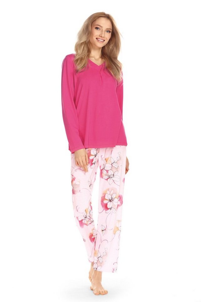 Ascafa Schlafanzug (Set, 2 tlg., Set) Damen Schlafanzug 2-teilig Pyjama  Baumwolle, Material: 50% Baumwolle, 50%