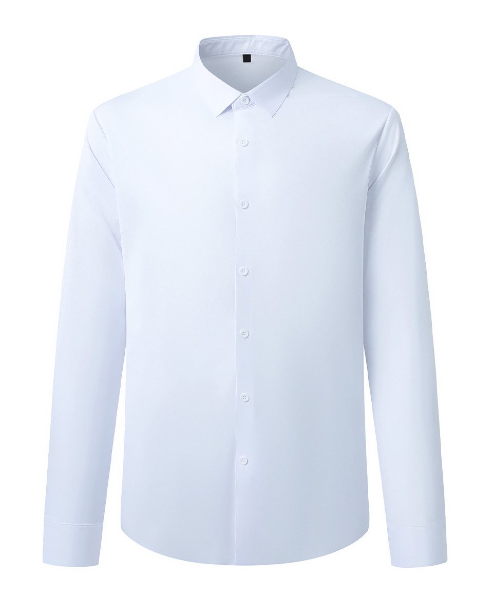 Allthemen Businesshemd bügelfrei Langarmhemd Herren hochelastisch Oberhemd Unifarben