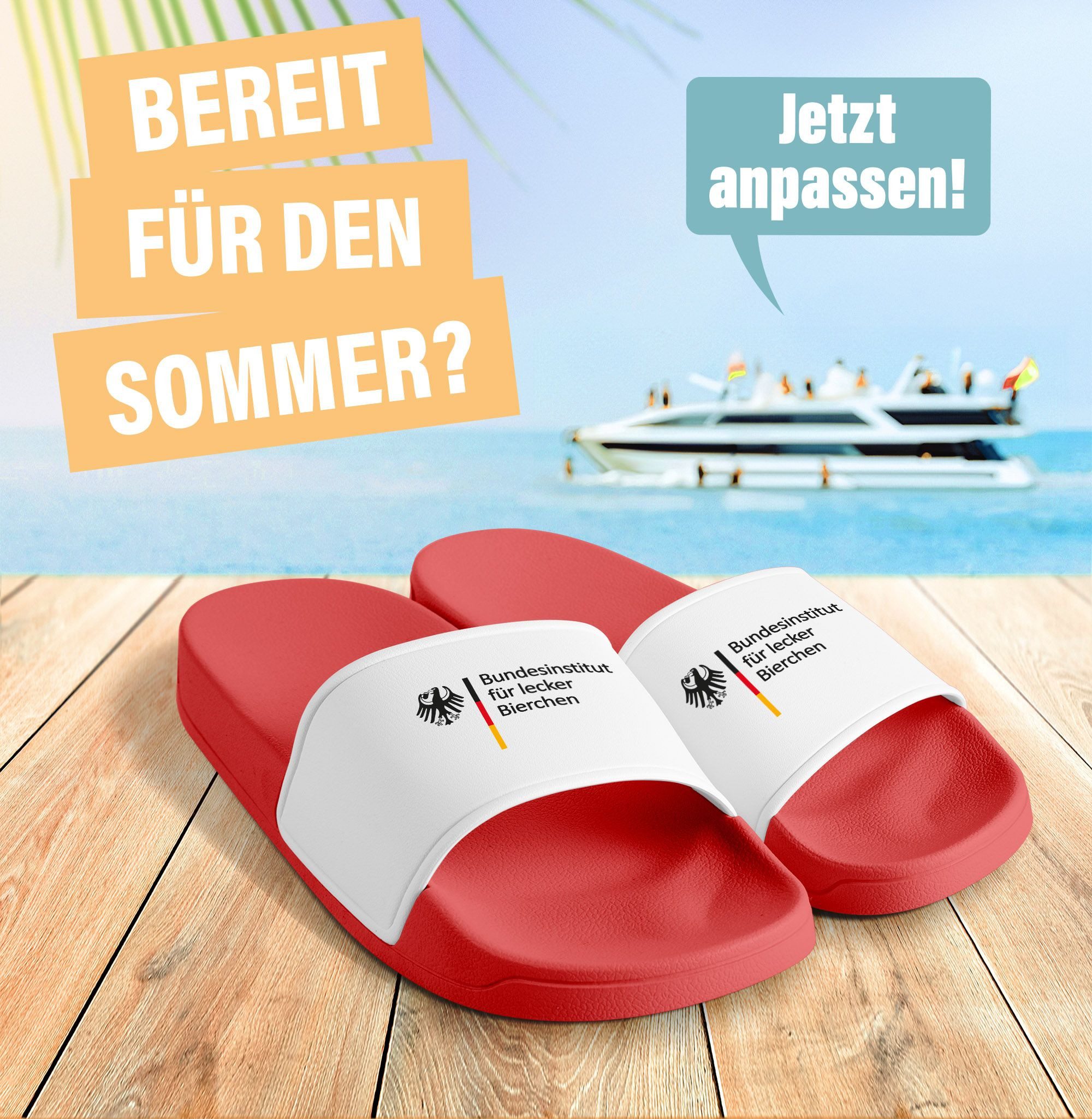 MoonWorks Badeschlappen Badelatschen Unisex mit Aufdruck Bundesinstitut für günstig online kaufen