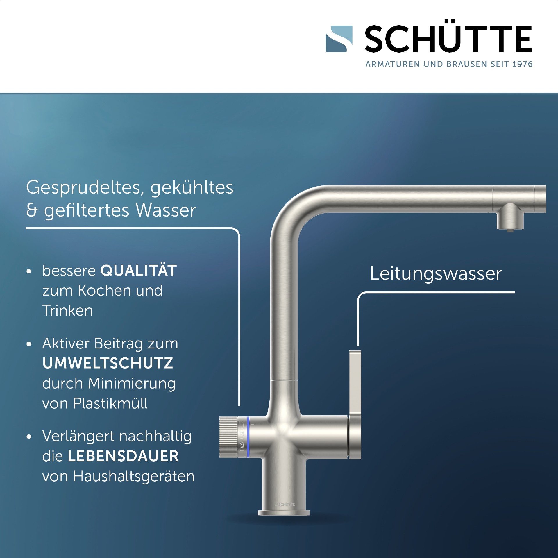 Schütte Küchenarmatur "AQUADUCT" Sprudelwasser-Spültischarmatur mit Kühlsystem, Filter, Filterkopf und handelsüblicher CO2-Kartusche – Bild 4 von 5