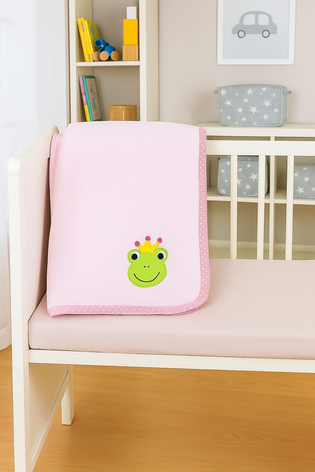 Babydecke Flauschige Babydecke in Rosa oder Blau – mit liebevollen Motiven, JaBaDaBaDo