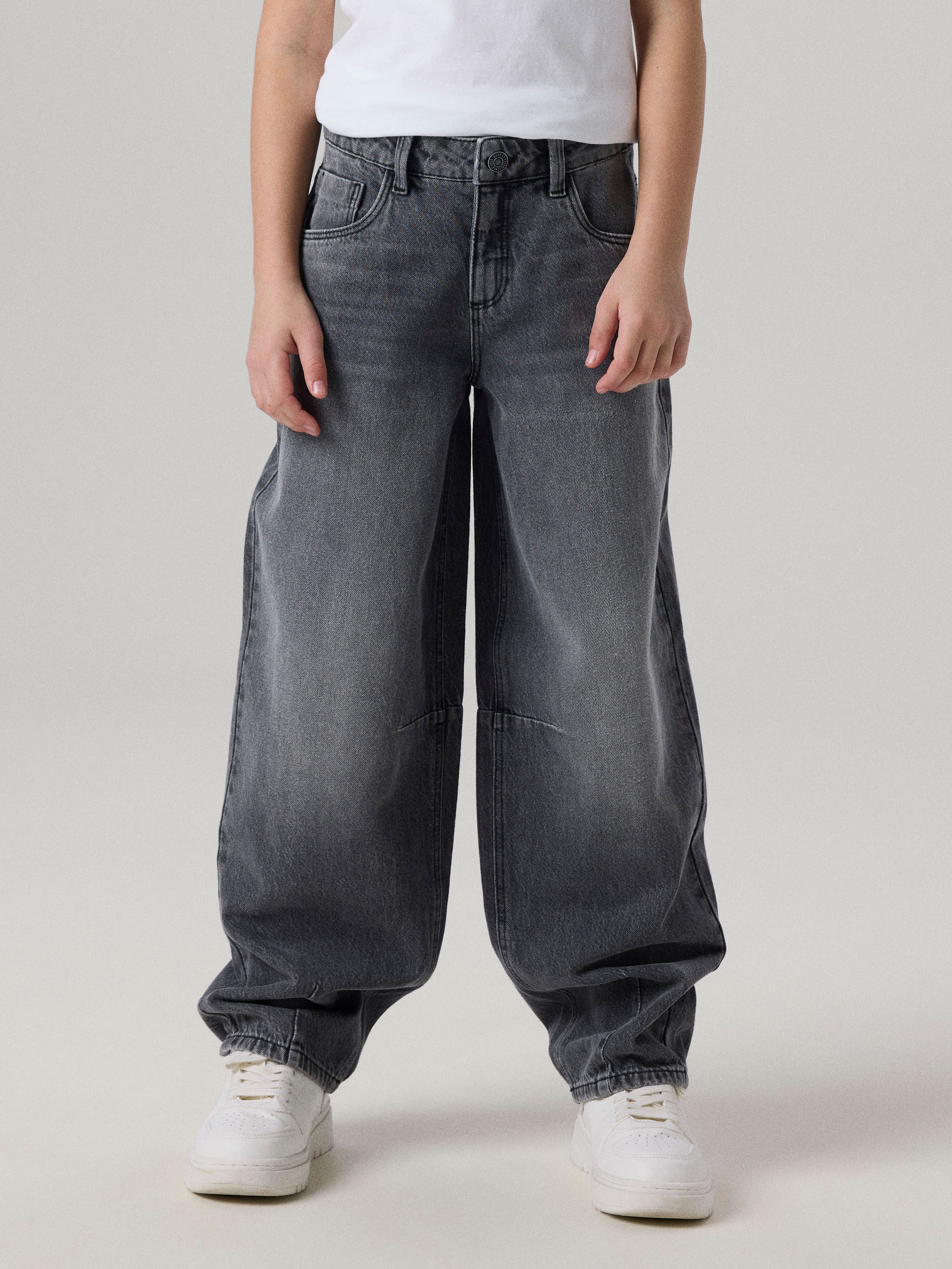 Name It 5-Pocket-Jeans NKFBELLA BARREL JEANS 2113-RM NOOS Baumwolle, starke Abnutzungserscheinungen, Barrel Fit