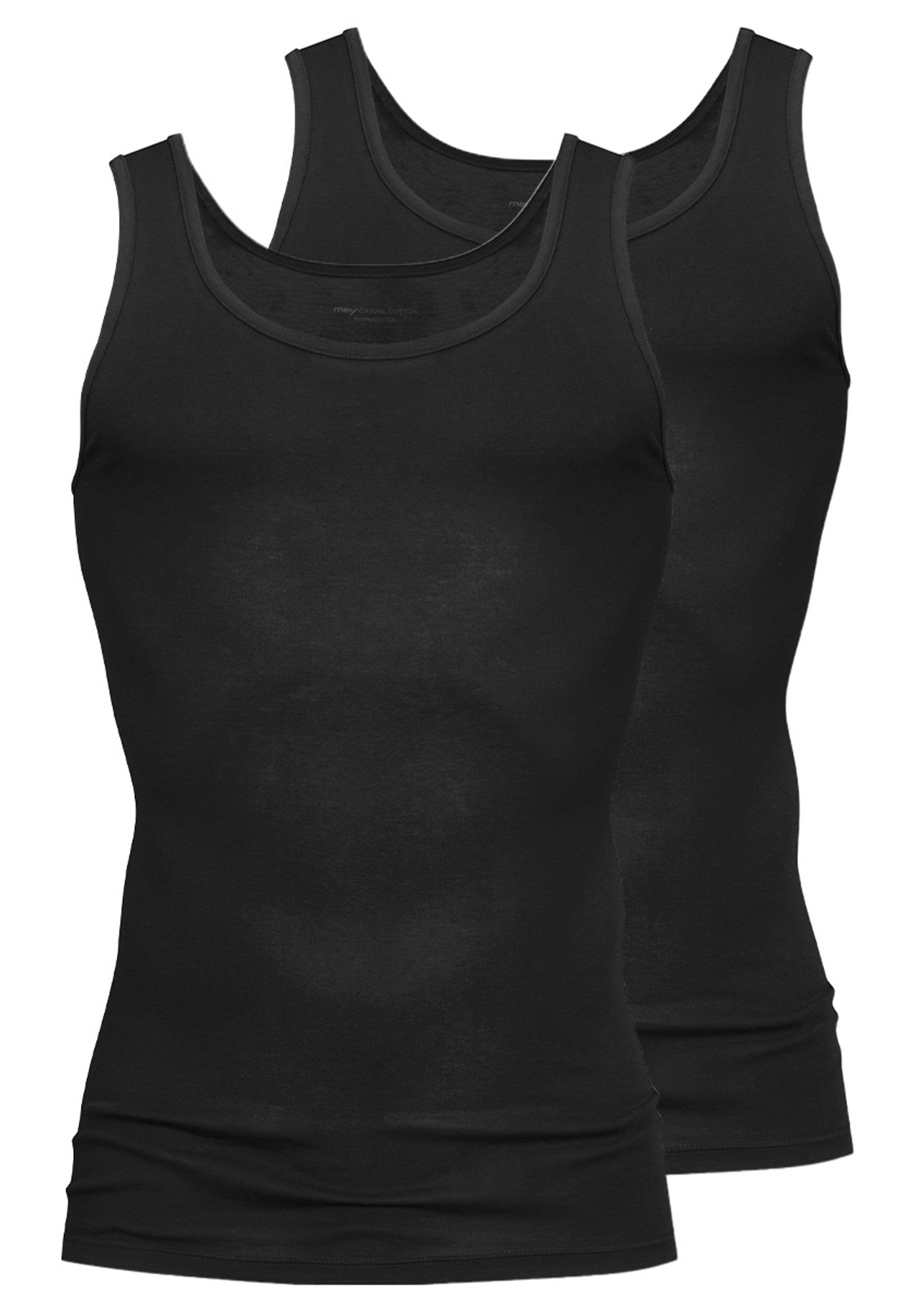 Casual Pack Unterhemd Schwarz Baumwolle 2er / - Unterhemd - (Spar-Set, Tanktop Mey Cotton 2-St)