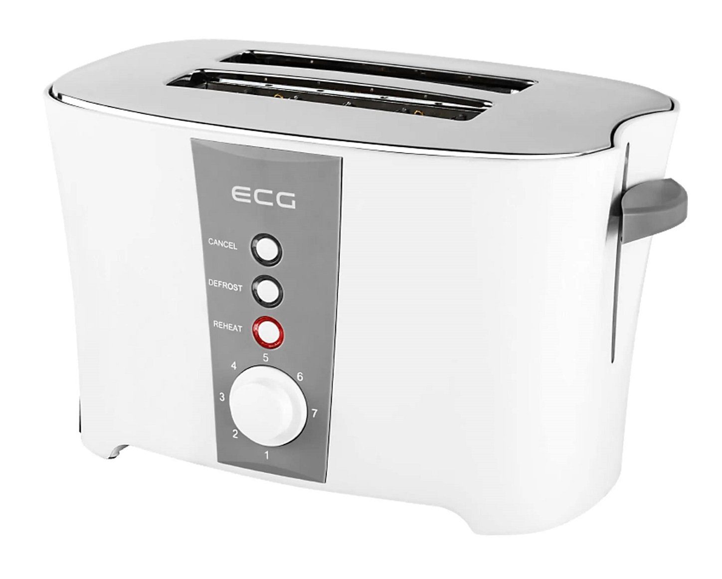 800 Krümelschublade Toaster ECG Watt 2 ST818, Auftaufunktion Toastsscheiben