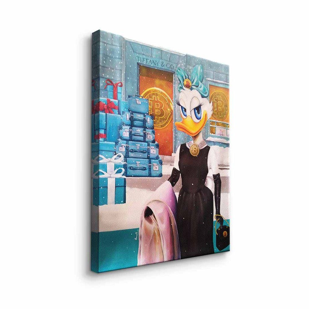 Pamelyi DOTCOMCANVAS® designed Shopping silberner Queen - by - Leinwandbild, Rahmen Premium Motivationsbild