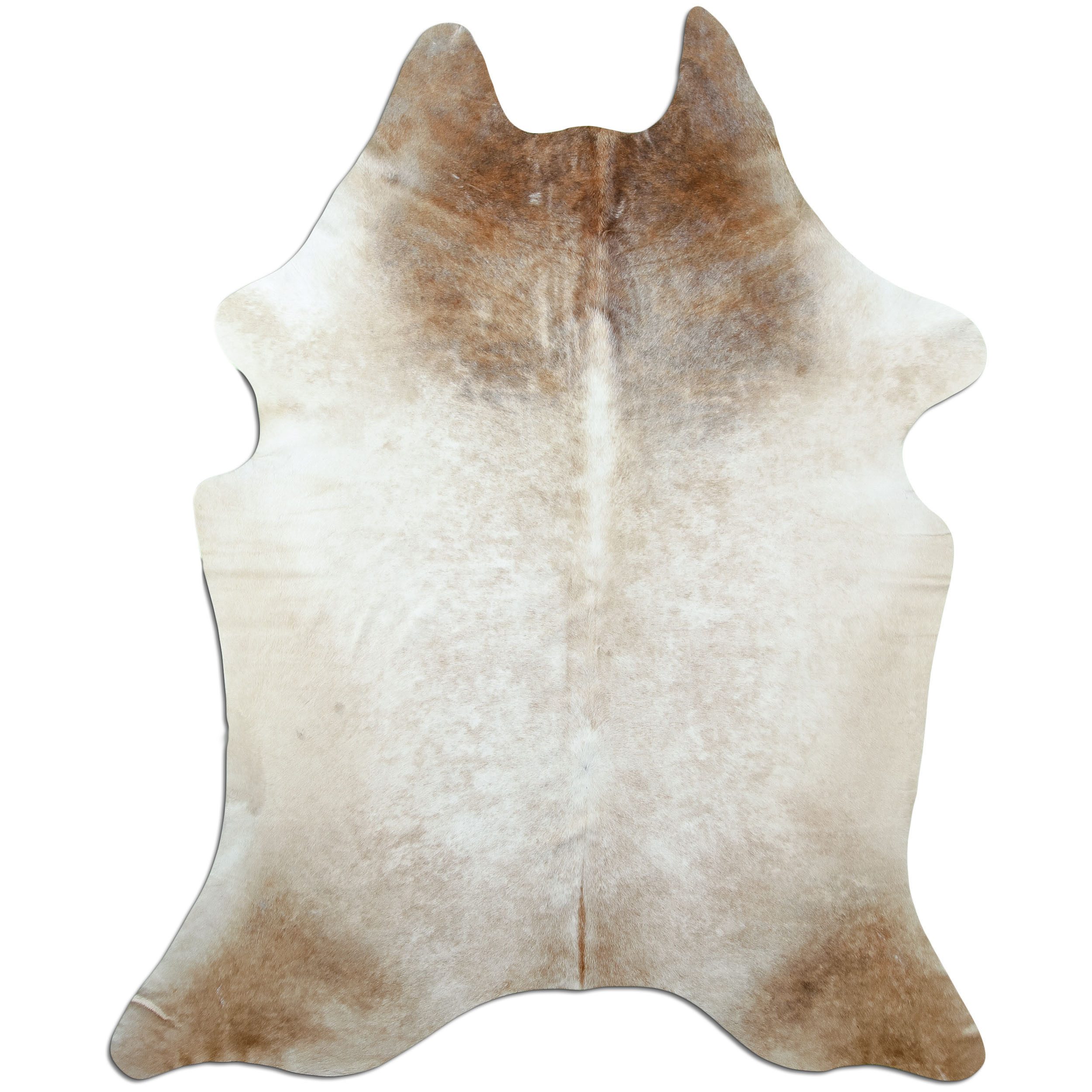 Livorio Fellteppich L230 x B182 cm - creme beige, Kuhfell, Premium Kuhfell Teppich, Rinderfell, Echtfell, beige