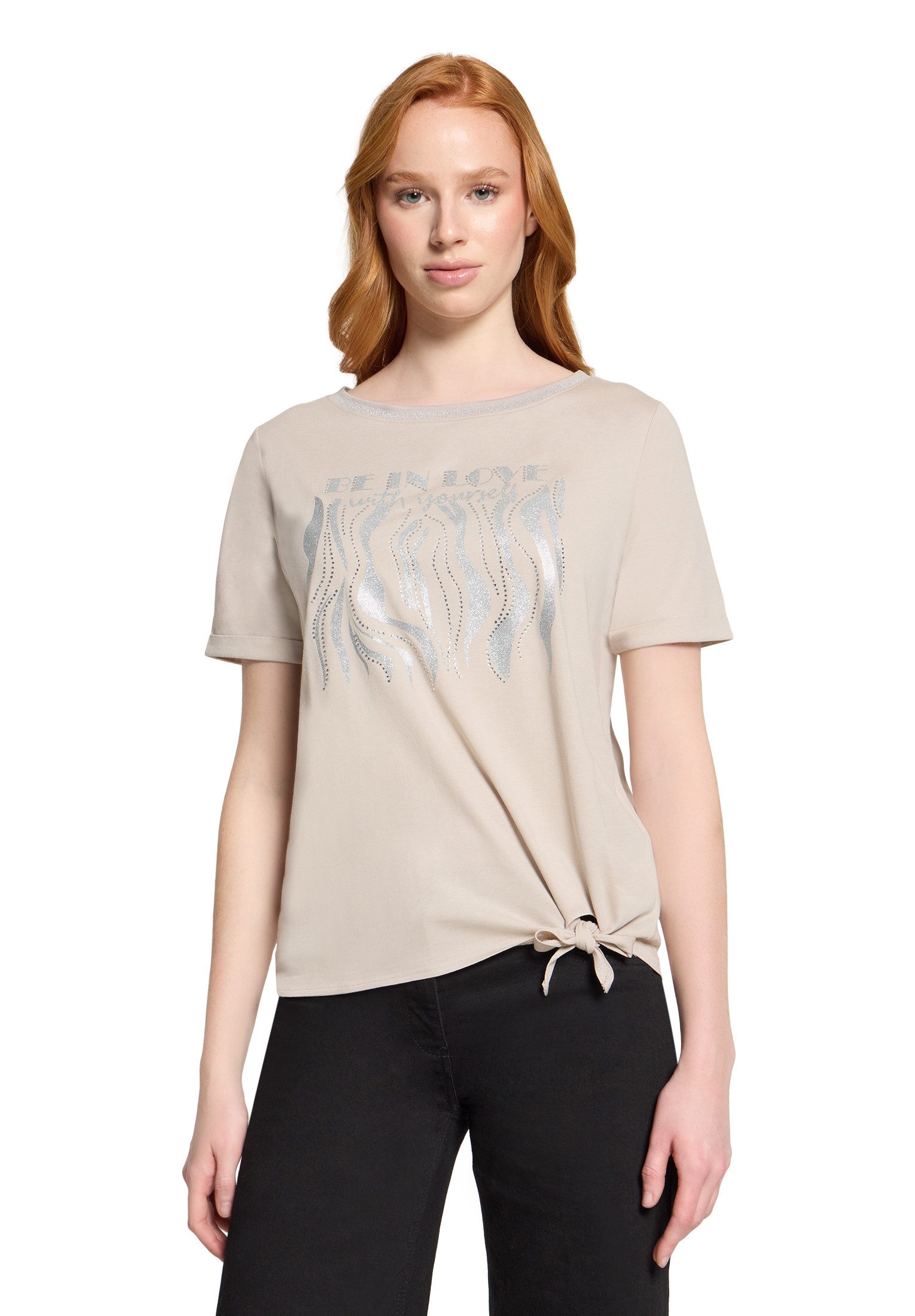 Kurzarmshirt Damen mit Schleifenknoten