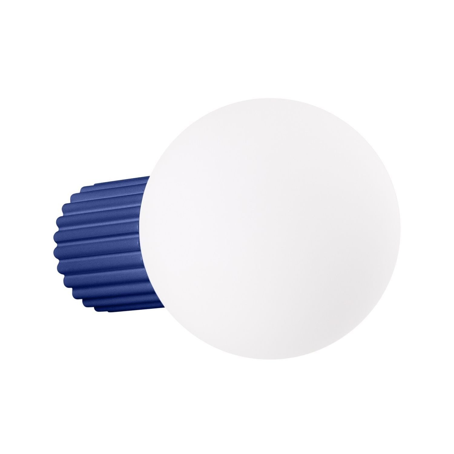 Licht-Erlebnisse Wandleuchte DELOR, ohne Leuchtmittel, Marineblau IP44 G9 Glas Aluminium Modern rund H:12 cm Bad
