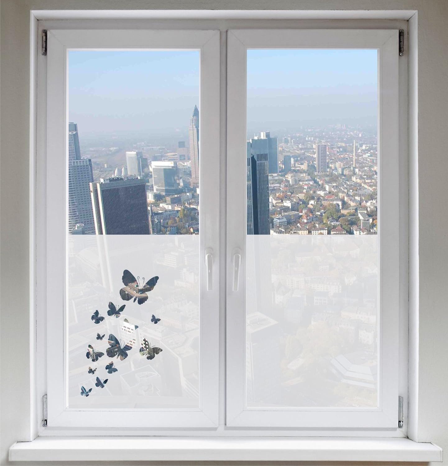 INDIGOS UG Fensterfolie Schmetterling Satin Sichtschutz günstig online kaufen