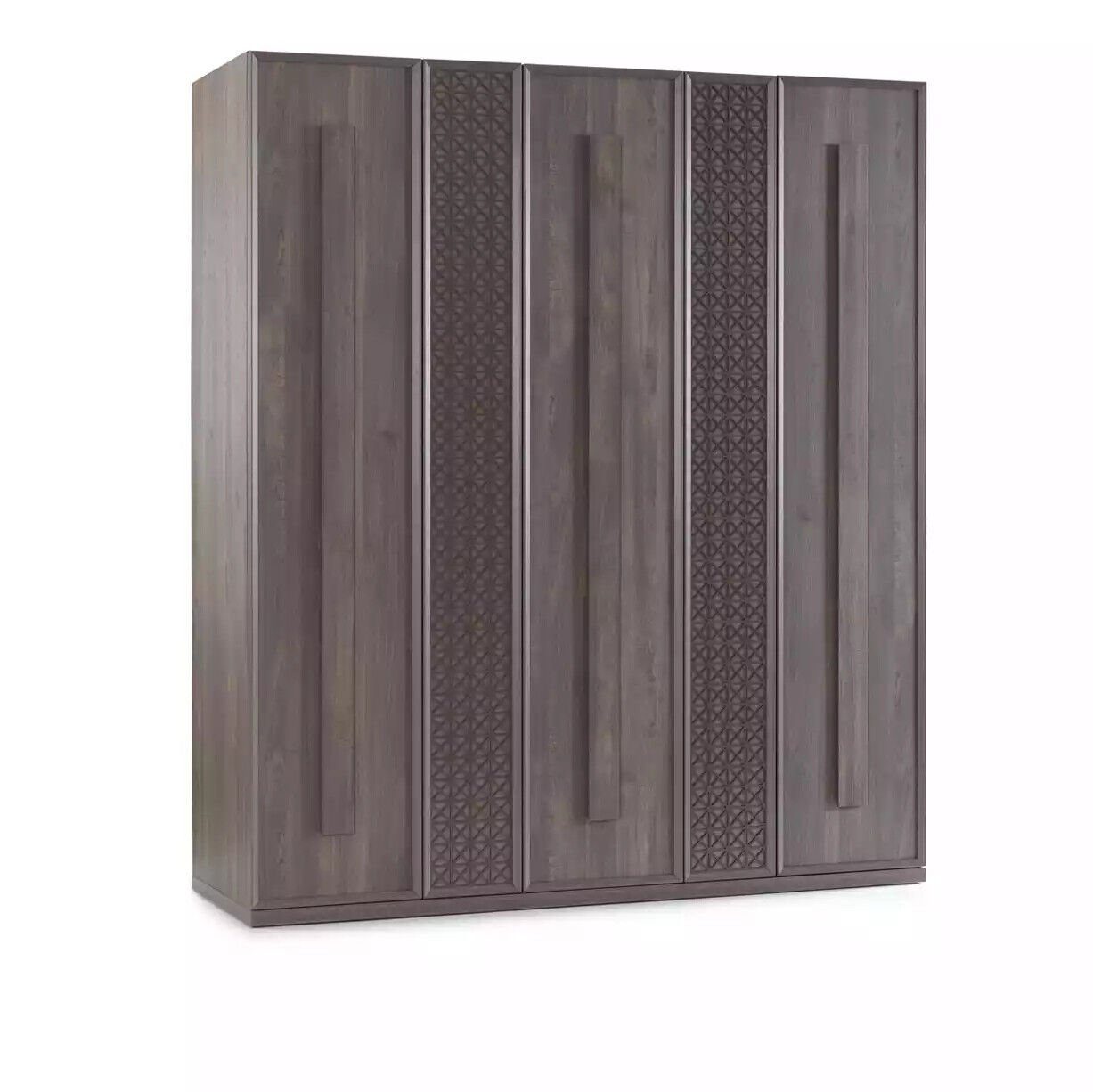 JVmoebel Drehtürenschrank Luxus Holz Holzschrank Drehtürenschrank) Kleiderschrank in Made Grau Europe Design 5trg (1-St., Möbel