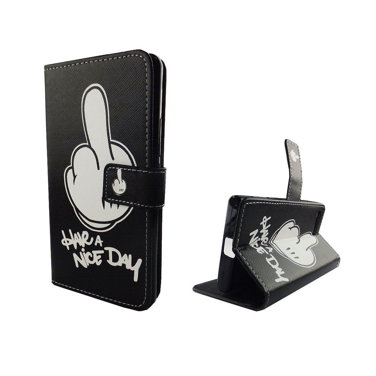 König Design Handyhülle Sony Xperia X Compact, Sony Xperia X Compact Handyhülle Bookcover Schwarz