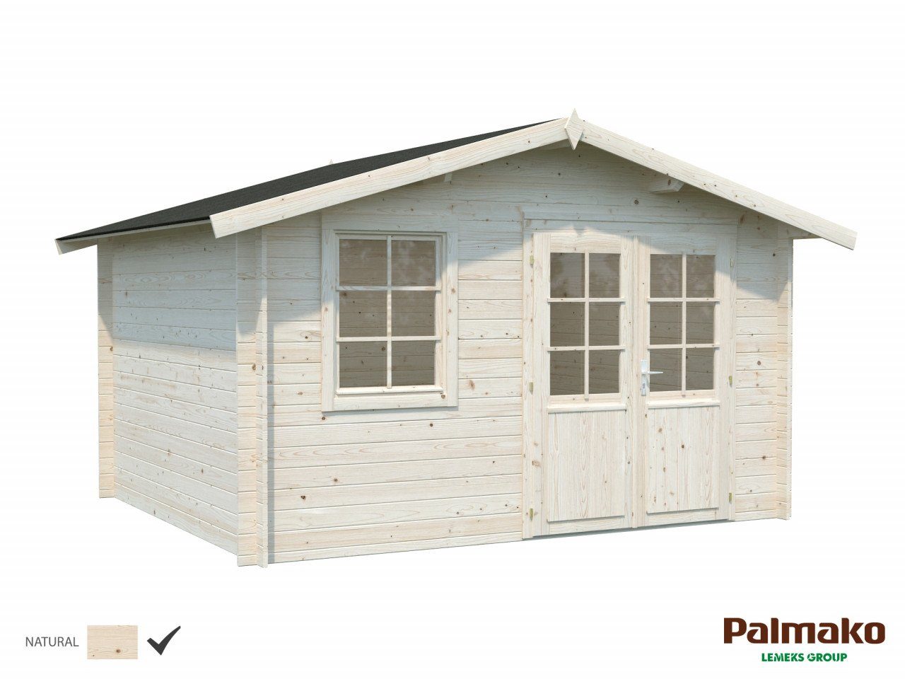 Palmako Blockbohlenhaus, Klara Gartenhaus farblos BxT: Holzhaus 380x320 10,4 cm