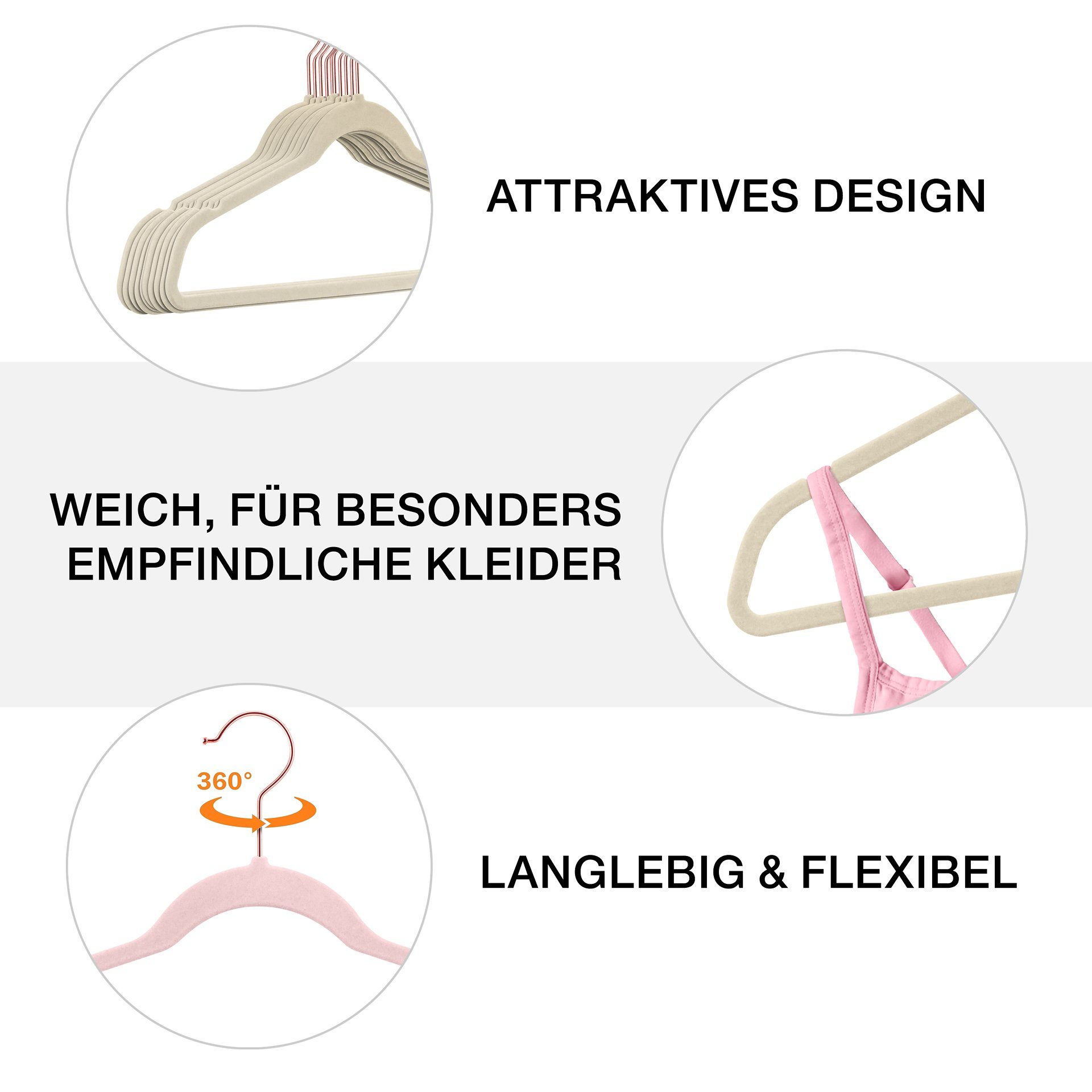 StickandShine Kleiderbügel 25 Stück Samt Kleiderbügel günstig online kaufen
