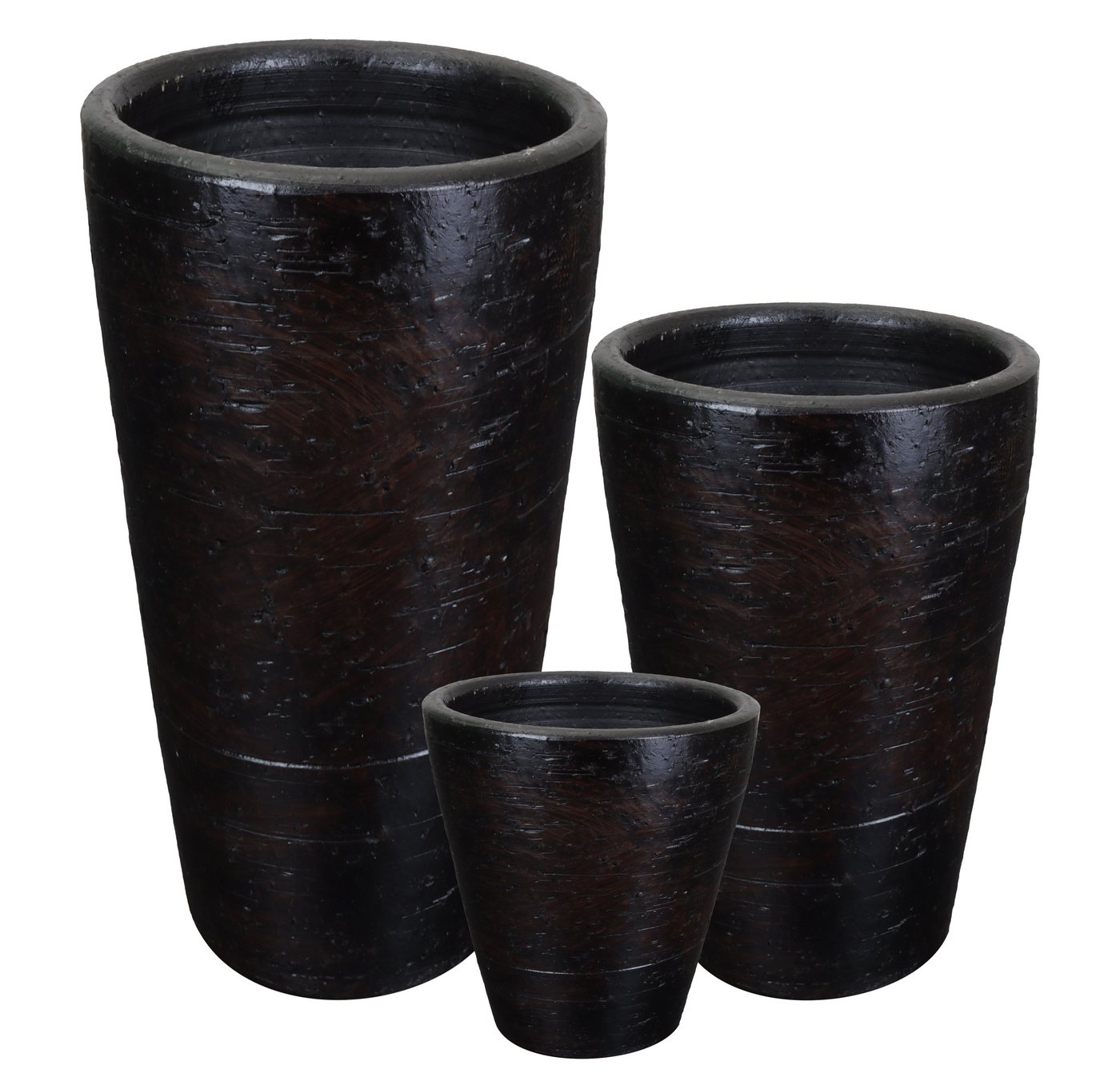 Thumbnail - tegawo Übertopf Keramik-Vase Lava-Conica, konisch mit Strukturoptik, handgemacht