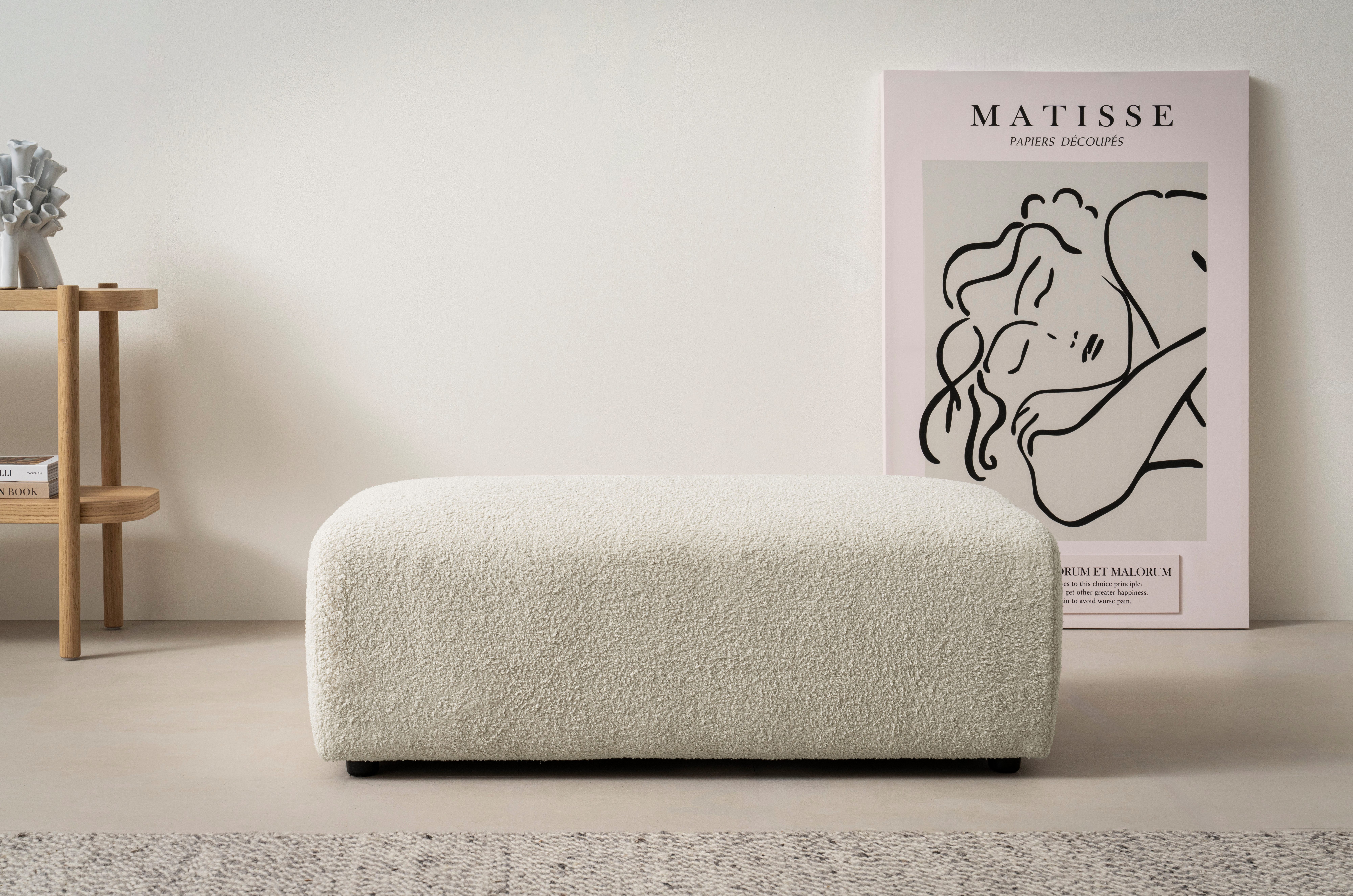 Home affaire Hocker BAKELS, Polsterhocker in Cord oder Boucle-Stoff, zur Serie BAKELS, Hocker stellbar zum Schlafsofa (Krokodilverbinder)