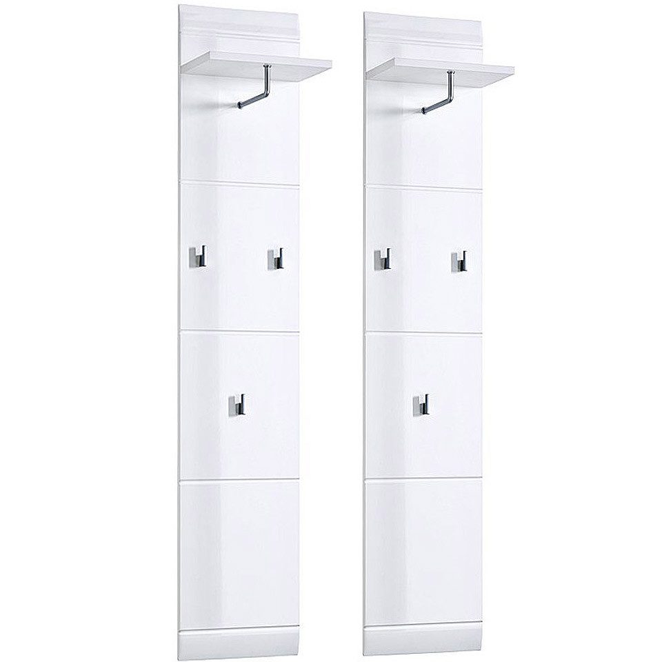 Lomadox Garderobenpaneel DANARO-01, Set Hochglanz weiß günstig online kaufen