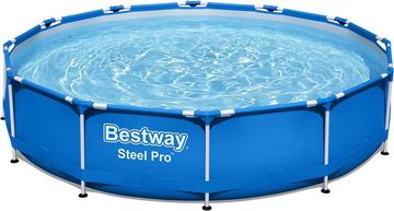 Bestway Rundpool Steel Pro Frame Pool-Set mit Filterpumpe, Ø 366 x 76 cm, blau, rund