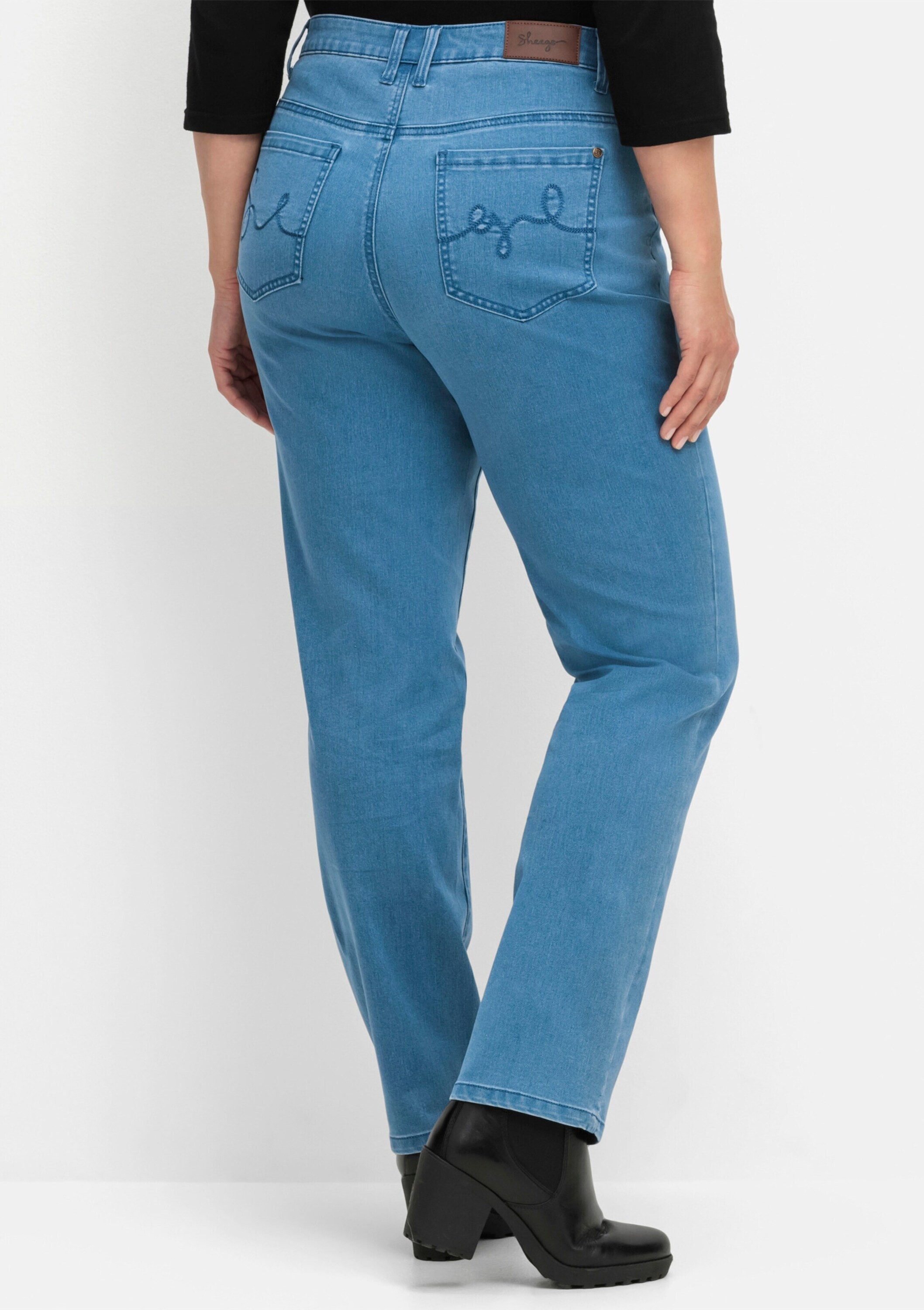 Sheego Bequeme Jeans Stretch-Jeans im 5-Pocket-Stil – Bild 2 von 5