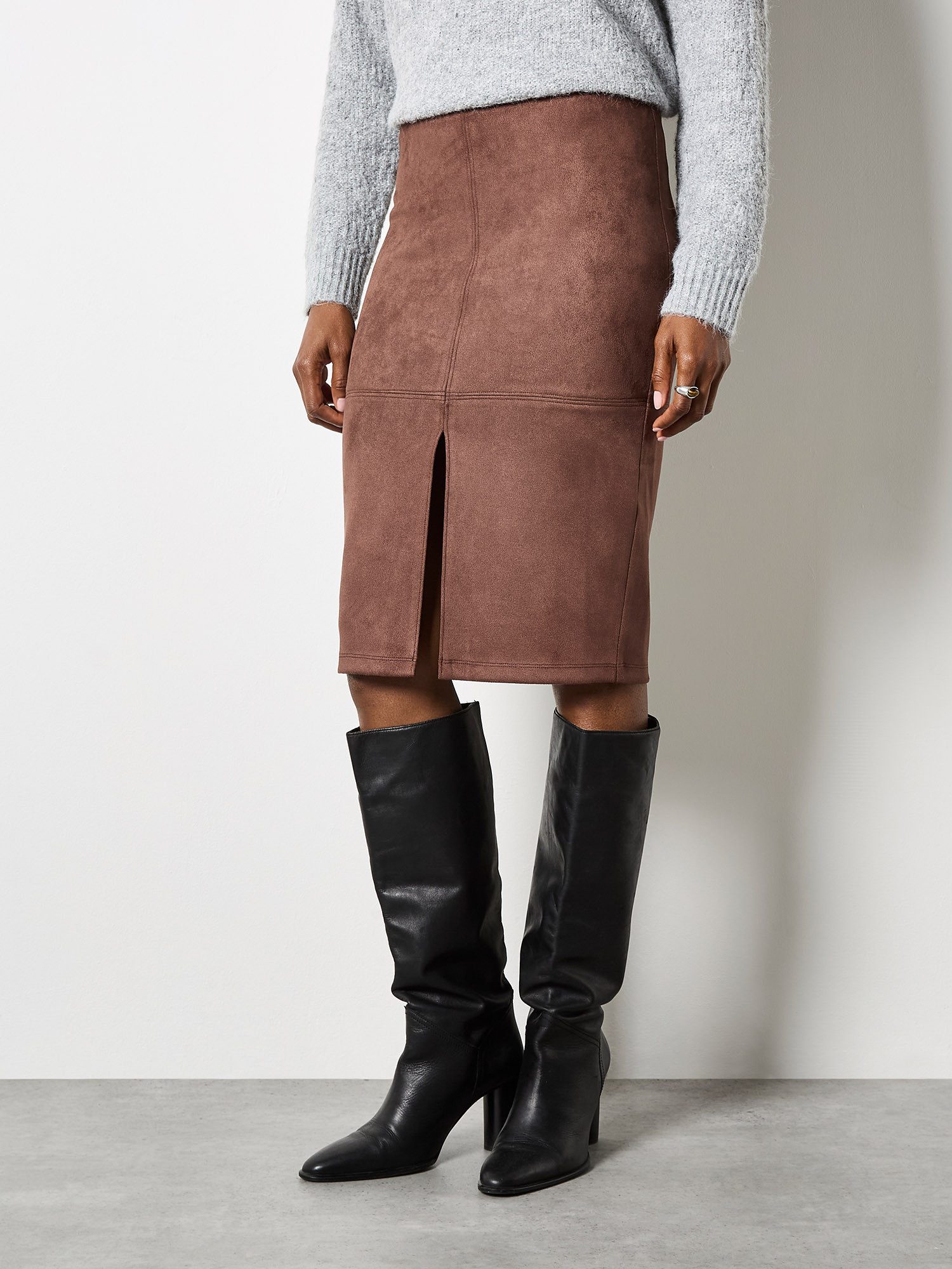 Apricot Midirock Bleistiftrock mit Schlitz vorne günstig online kaufen