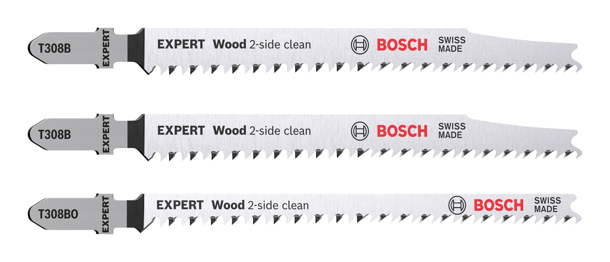 BOSCH Stichsägeblatt Expert Wood 2-side, Expert Extra-Clean for Wood Set - 3-teilig