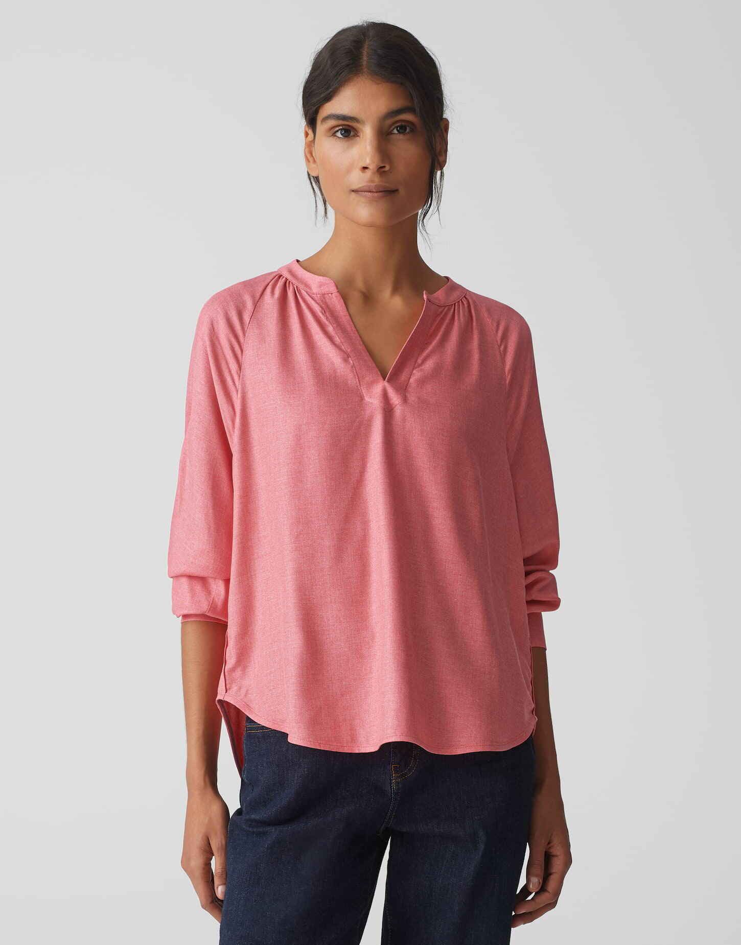 Langarmbluse Bluse FELIA Loose aus Viskose Mix