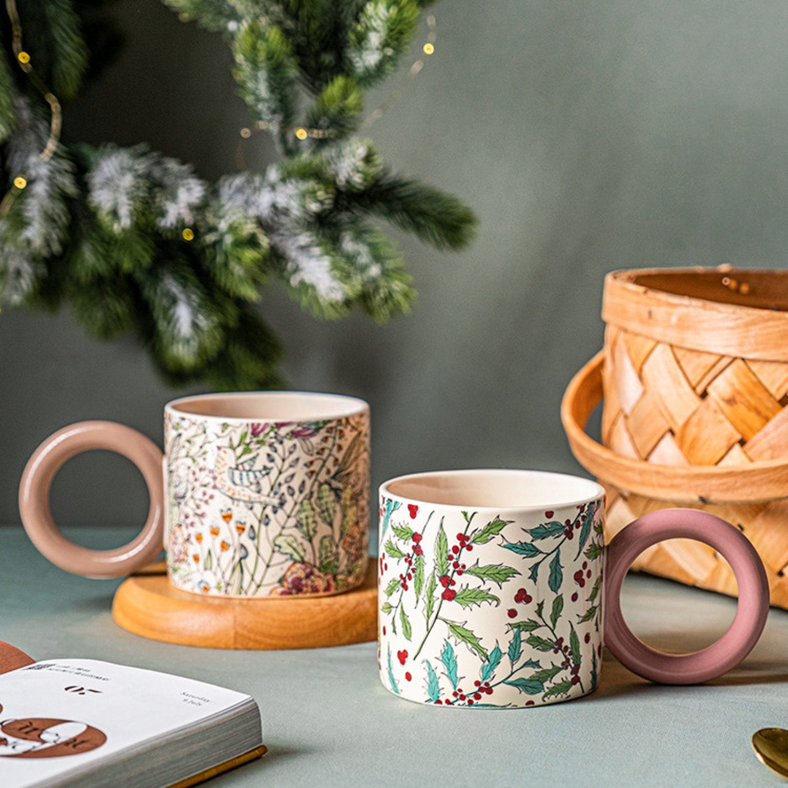 HOMEIDEAS Tasse, Keramik, Kaffeetasse, Teetasse Edelstahl-Löffel, Modell-1 mit 350ml Keramik