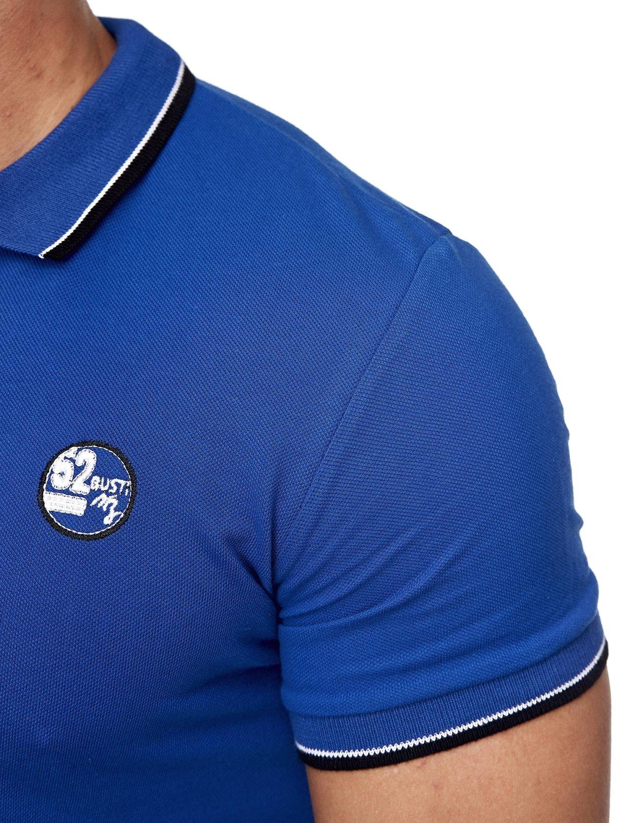 OneRedox T-Shirt 1403C1 (Shirt Polo Casual Kurzarmshirt 1-tlg., Blau Tee, Freizeit Fitness im Design) modischem