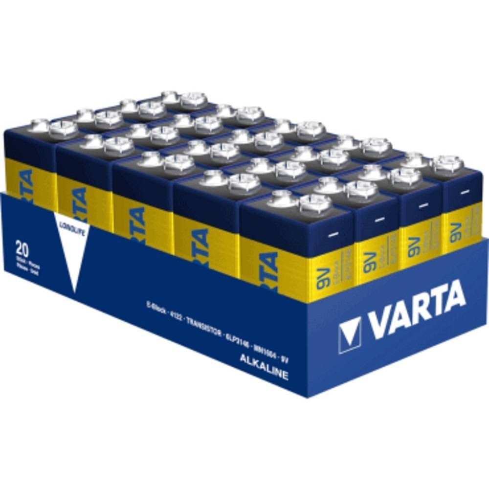 20er VARTA E-Block Longlife Alkaline-Batterie - Batterie Pack blau/gold -