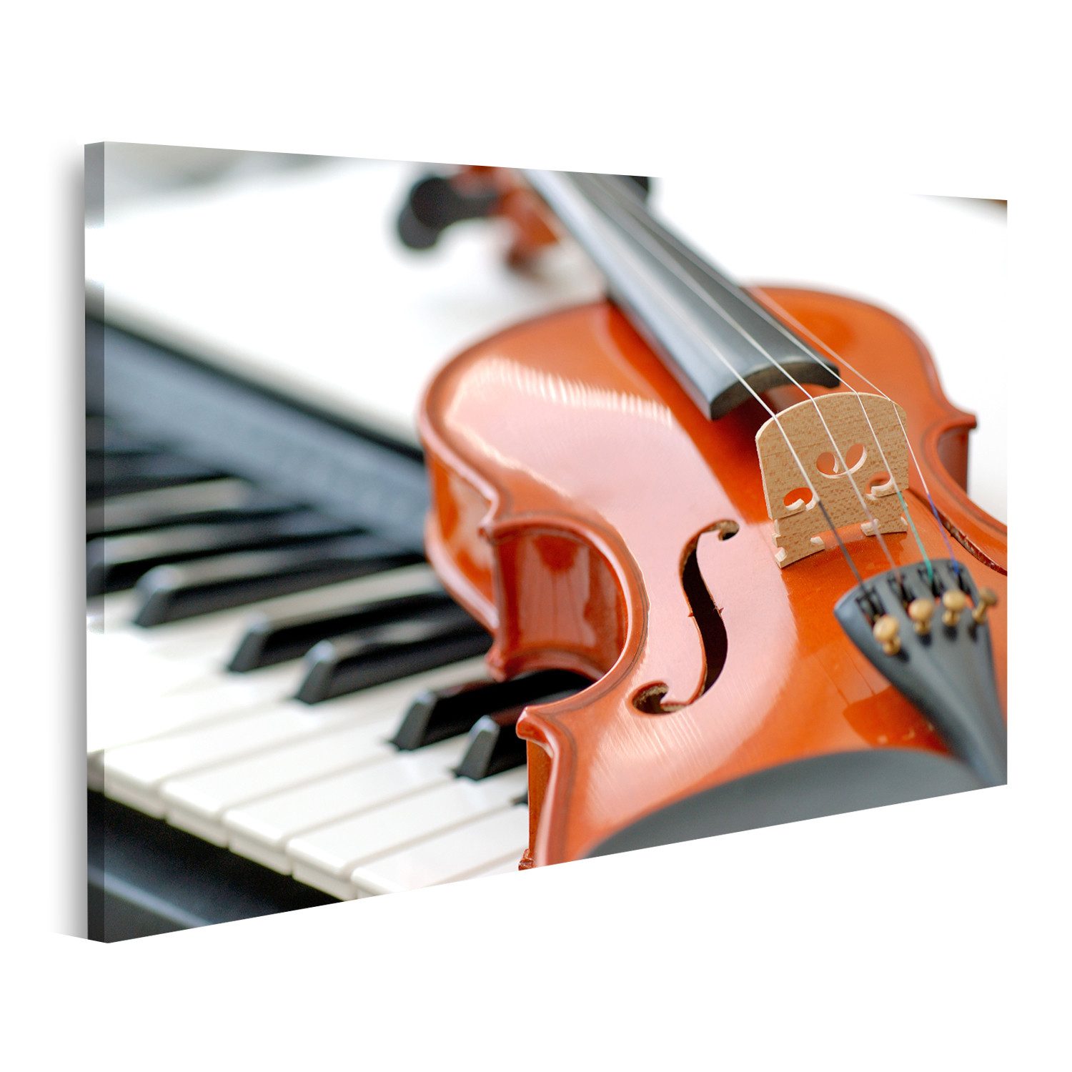 islandburner Leinwandbild Duett Geige Klavier Musik Schule Instrumente Bilder