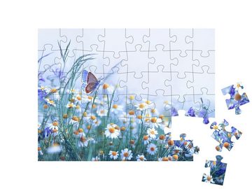 puzzleYOU Puzzle Wildblumenwiese mit Schmetterling, 48 Puzzleteile, puzzleYOU-Kollektionen Flora, Blumen, Pflanzen, Blumen & Pflanzen