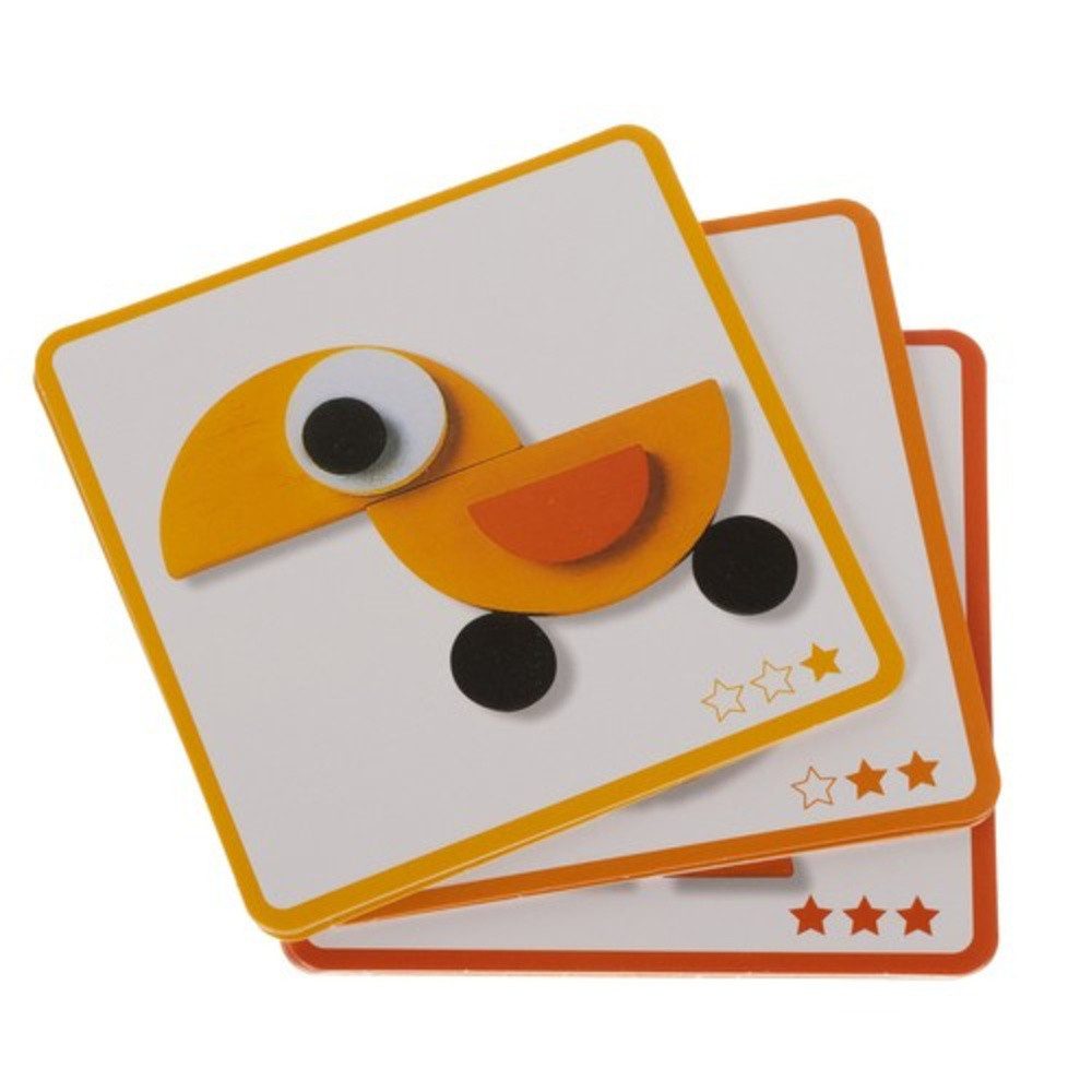 KRUZZEL Steckpuzzle Tierfiguren Holzpuzzle, 29 Puzzleteile, 20 Musterbilder Tierfiguren