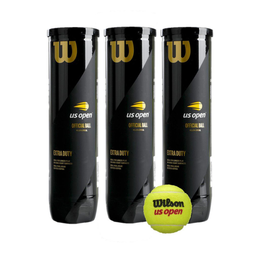 Wilson Tennisball US Open - 12 Tennisbälle - Training und Wettkampf (3 x 4er Dose)