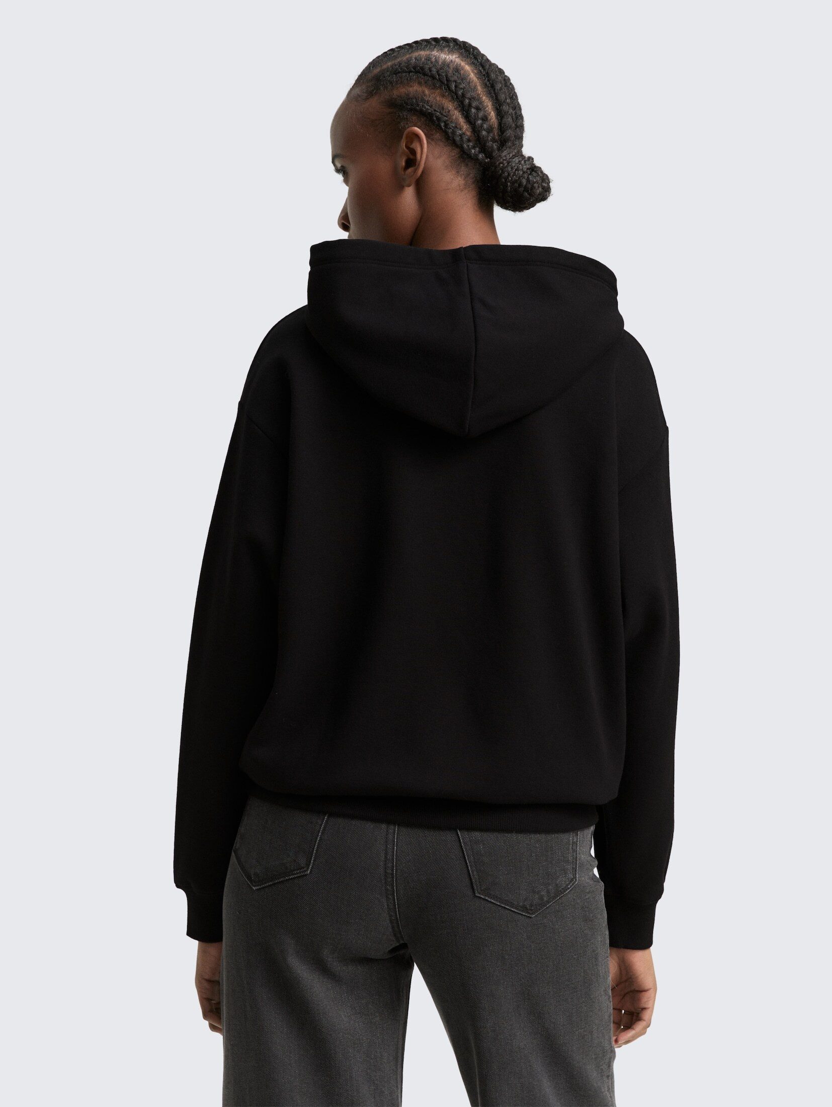 TOM TAILOR Denim Sweatshirt Strick & Sweatshirts Oversize Hoodie Sweatshirt mit Glitzer-Applikation