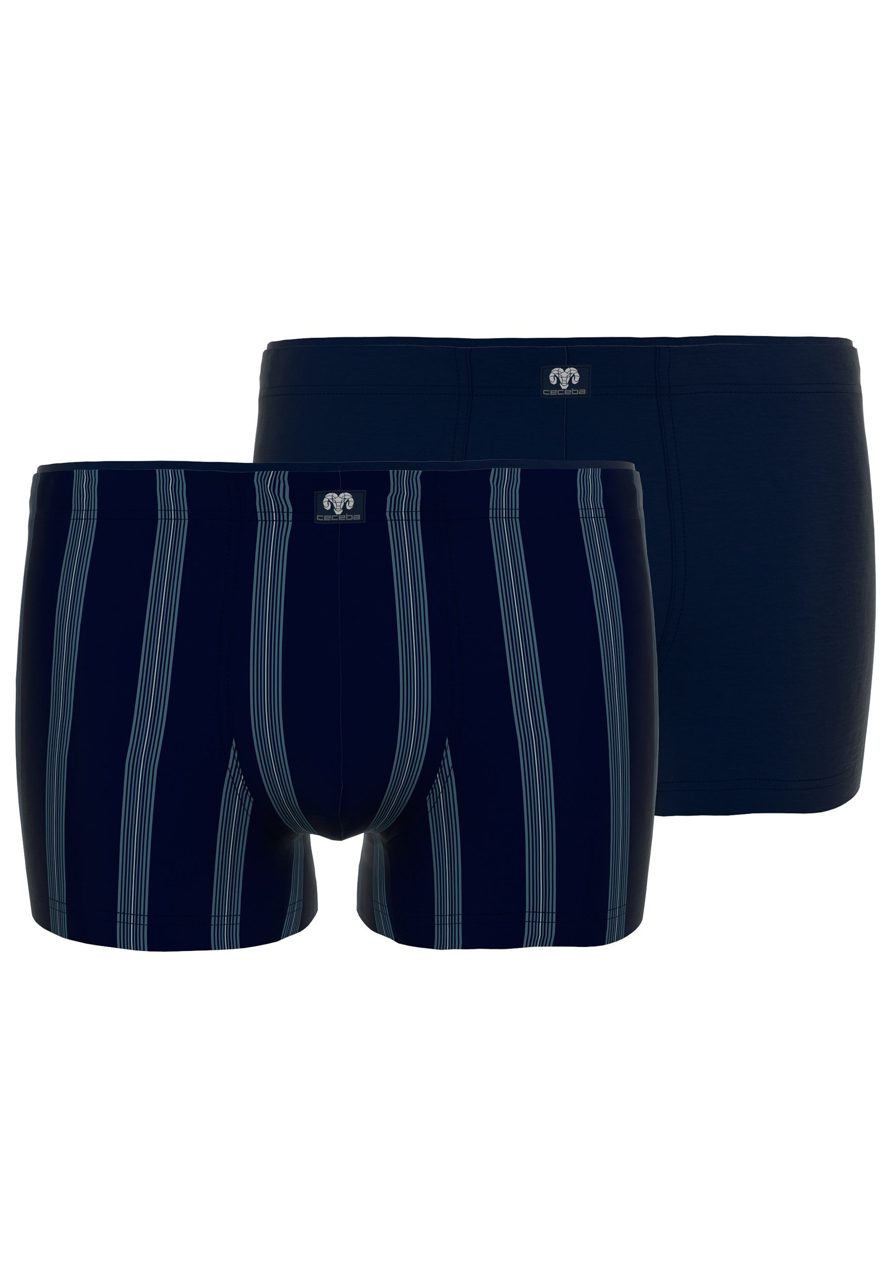 Boxershorts CECEBA Herren Pants blau längsgestreift 2er Pack