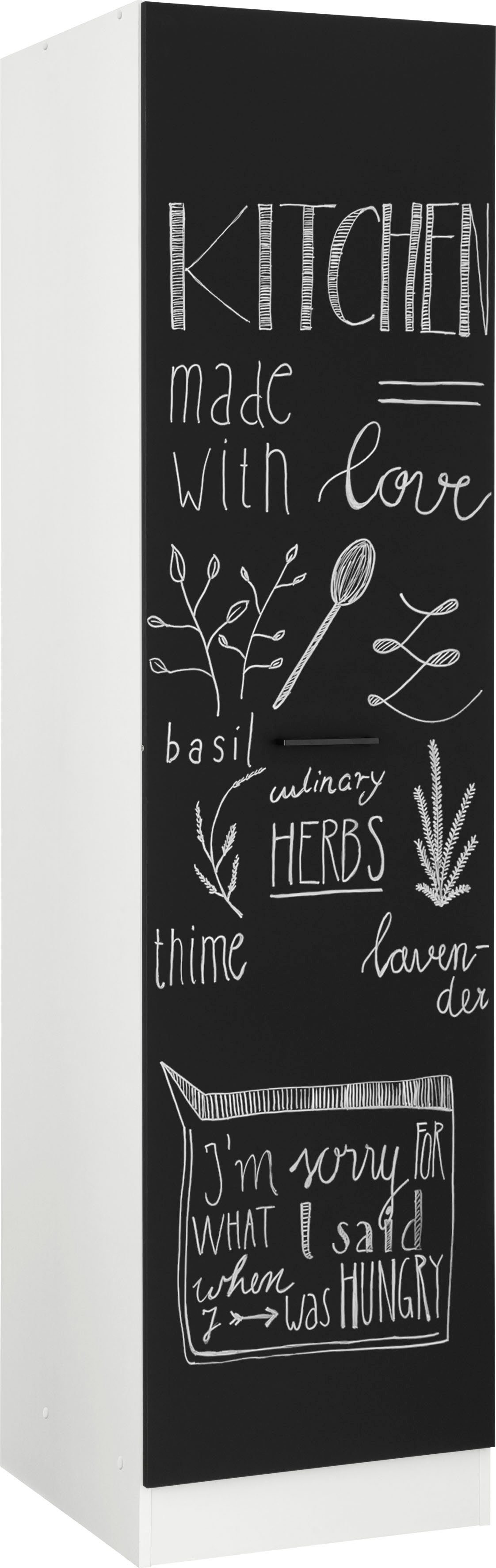 KOCHSTATION Vorratsschrank KS-Trier 50 cm breit, 200 cm hoch, mit Tafelfront zum beschreiben mit Kreide