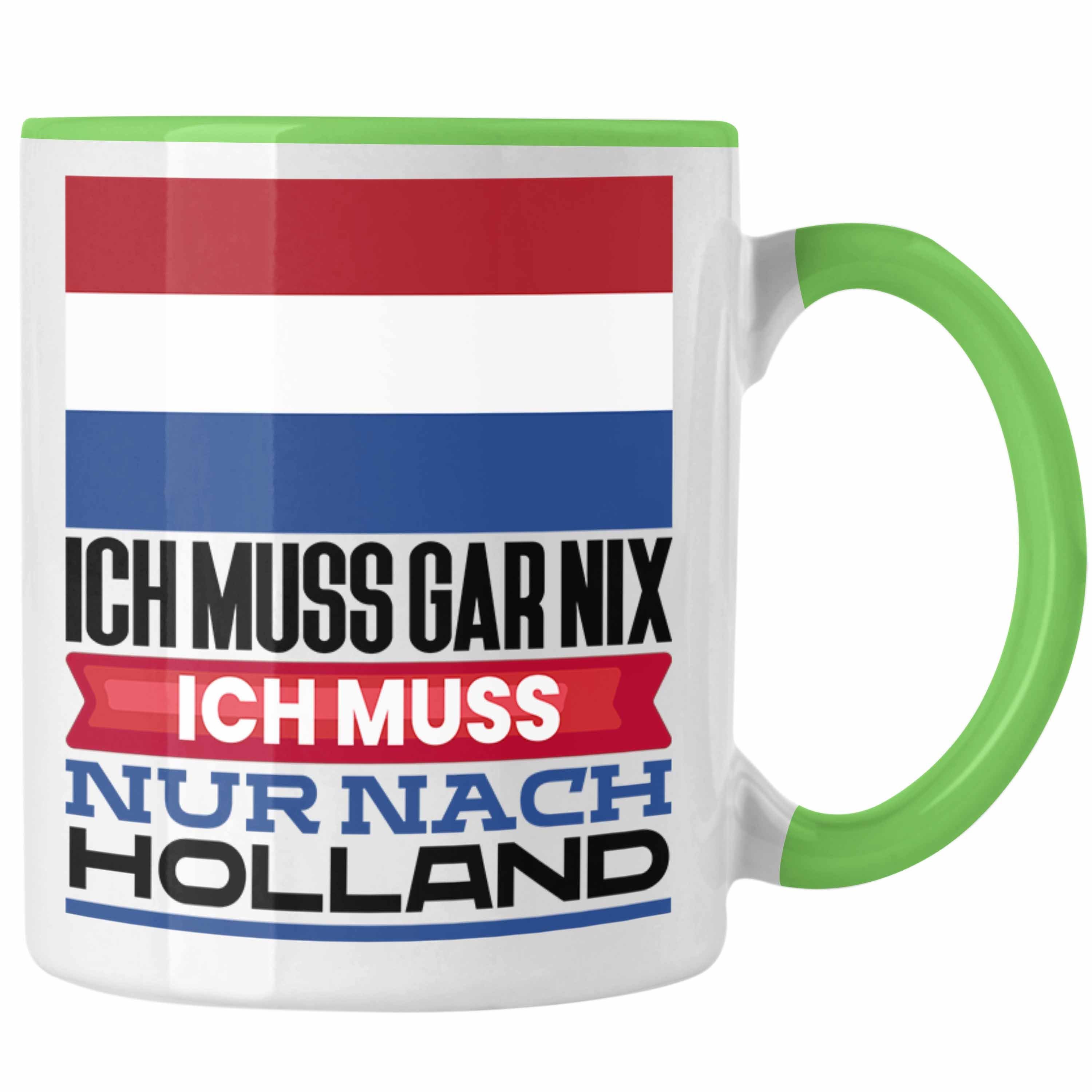 Trendation Tasse Holland Tasse Geschenk für Holländer Geburtstag Urlaub Geschenkidee Ic Grün