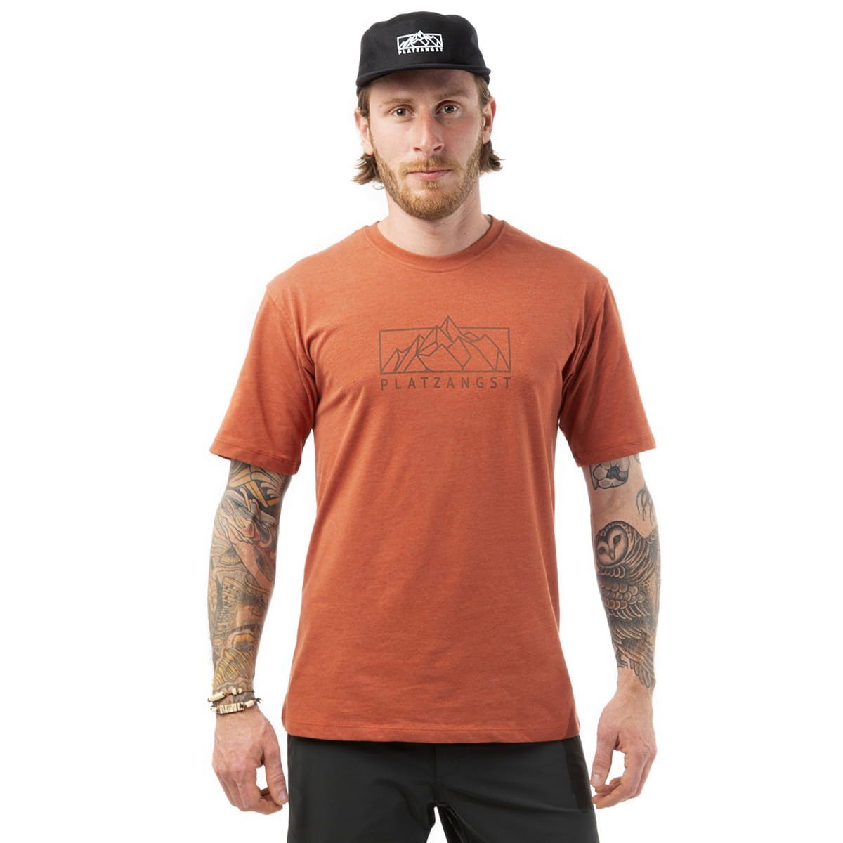 Platzangst T-Shirt T-Shirts Platzangst Mountain Logo T-Shirt - Orange S- (1-tlg)