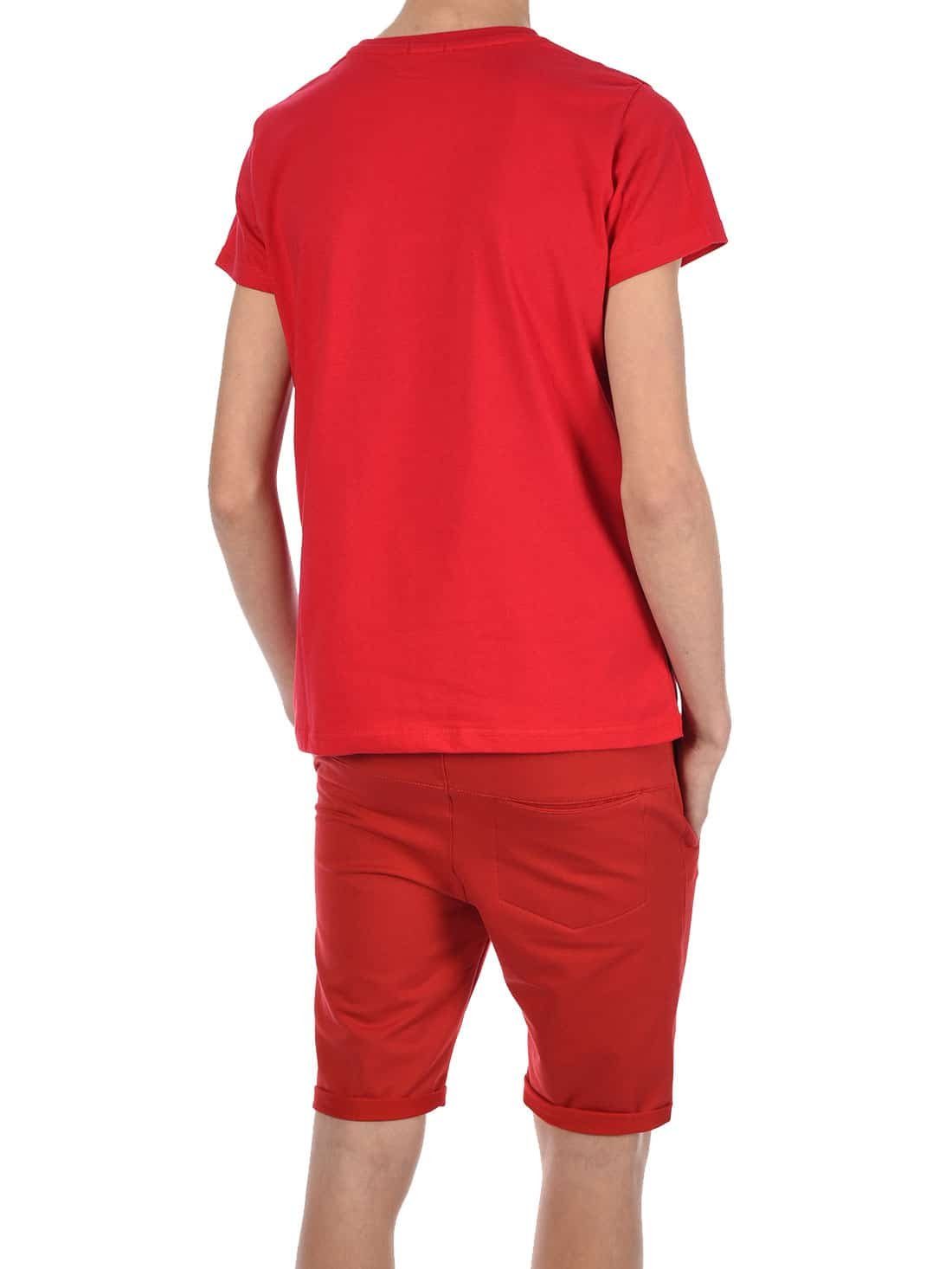 Shorts & Rot Shorts Rot T-Shirt T-Shirt mit BEZLIT elastischem Jungen Set Bund / (1-tlg)