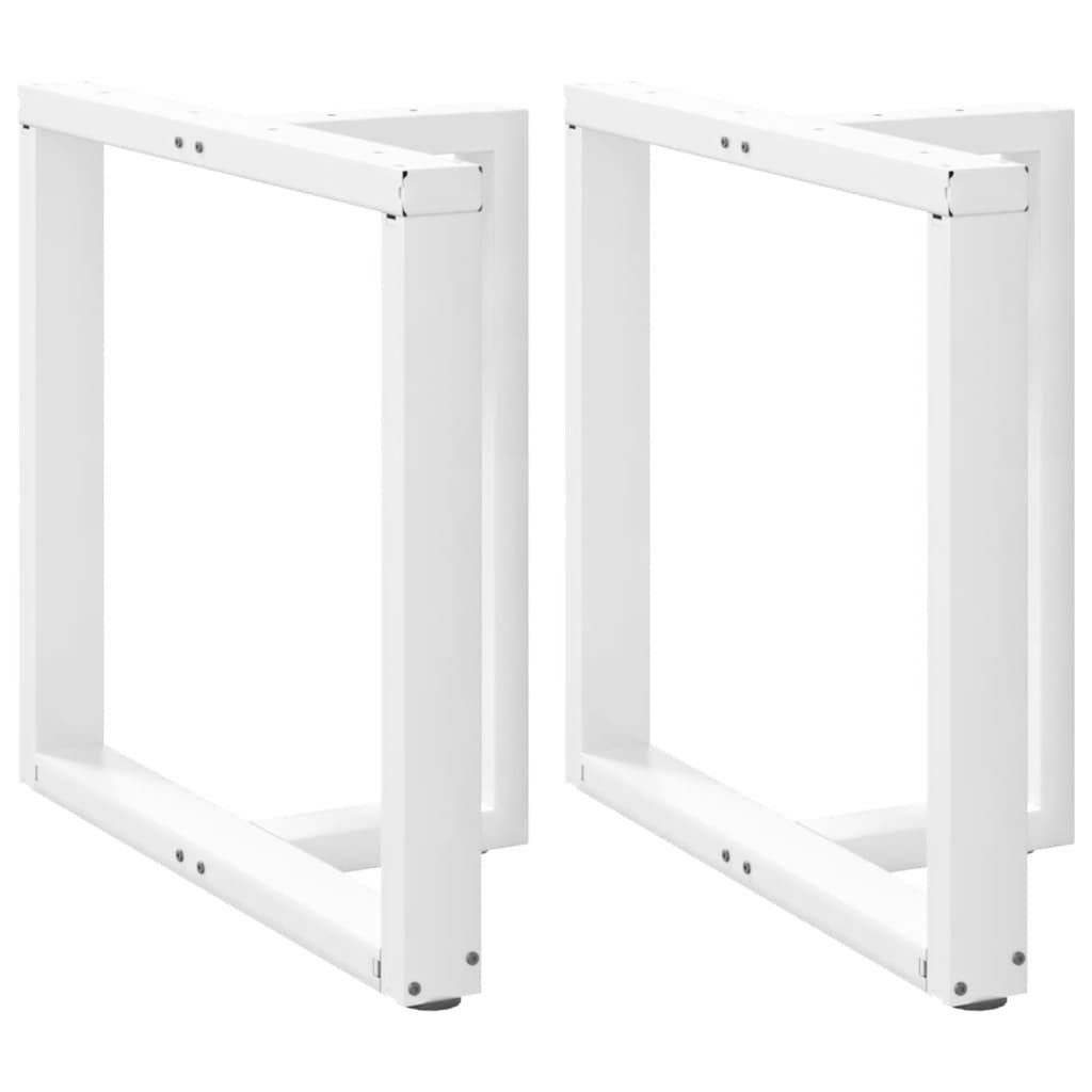 vidaXL Tischbein Esstischbeine T-Form 2 Stk. Weiß 70x35x(72-73) cm Stahl