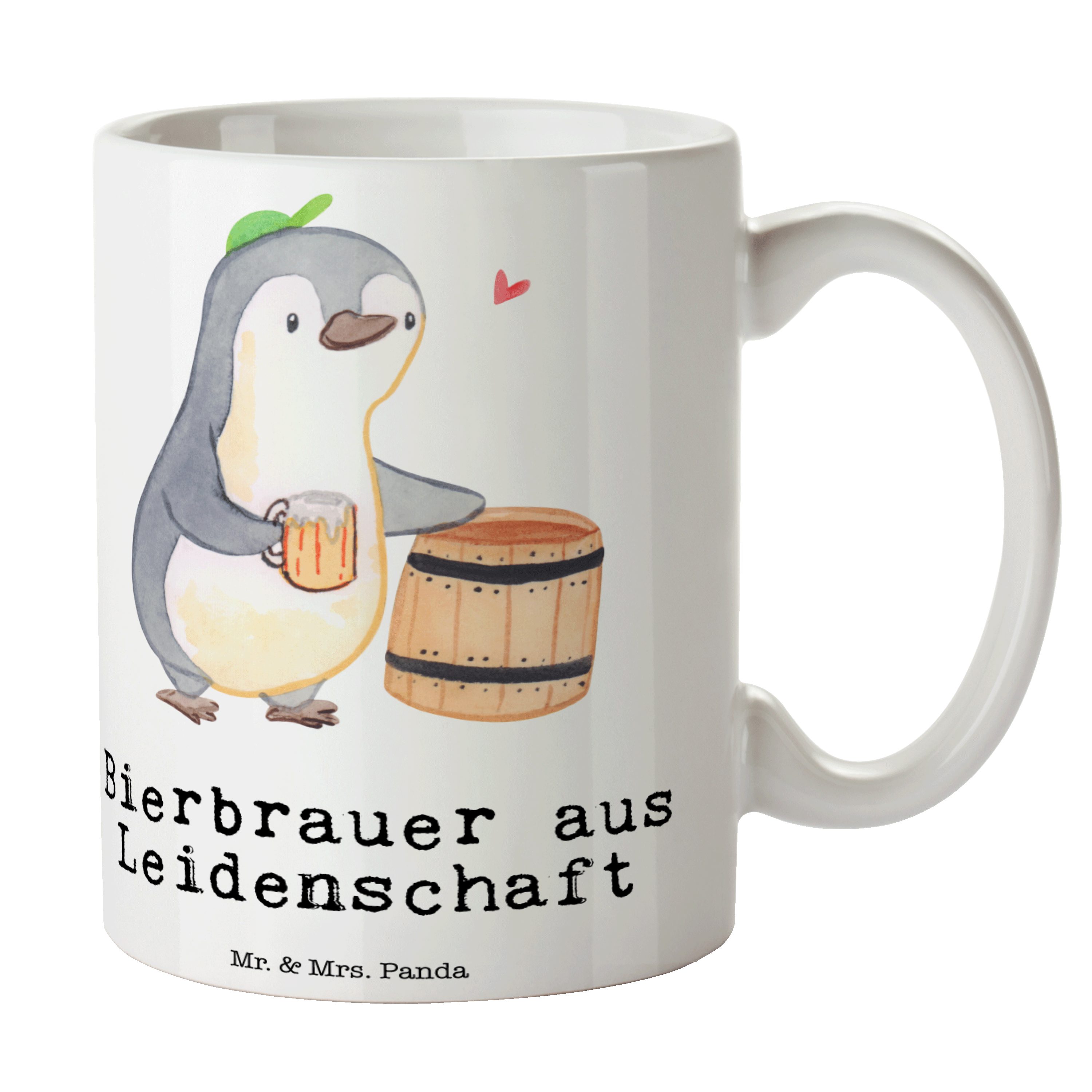 Mr. & Mrs. Panda Tasse Bierbrauer aus Leidenschaft - Weiß - Geschenk, Kaffeebecher, Oktoberf, Keramik